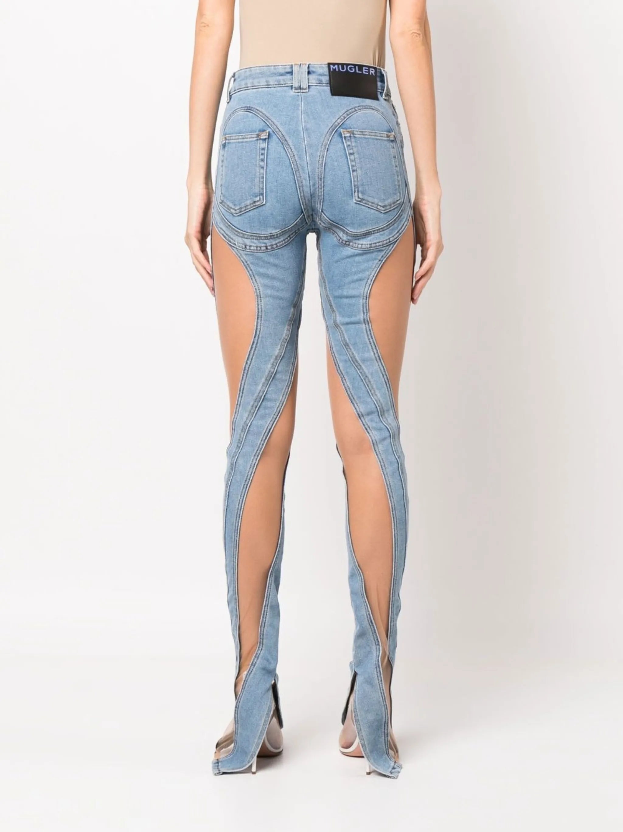 cut-out detail denim jeans