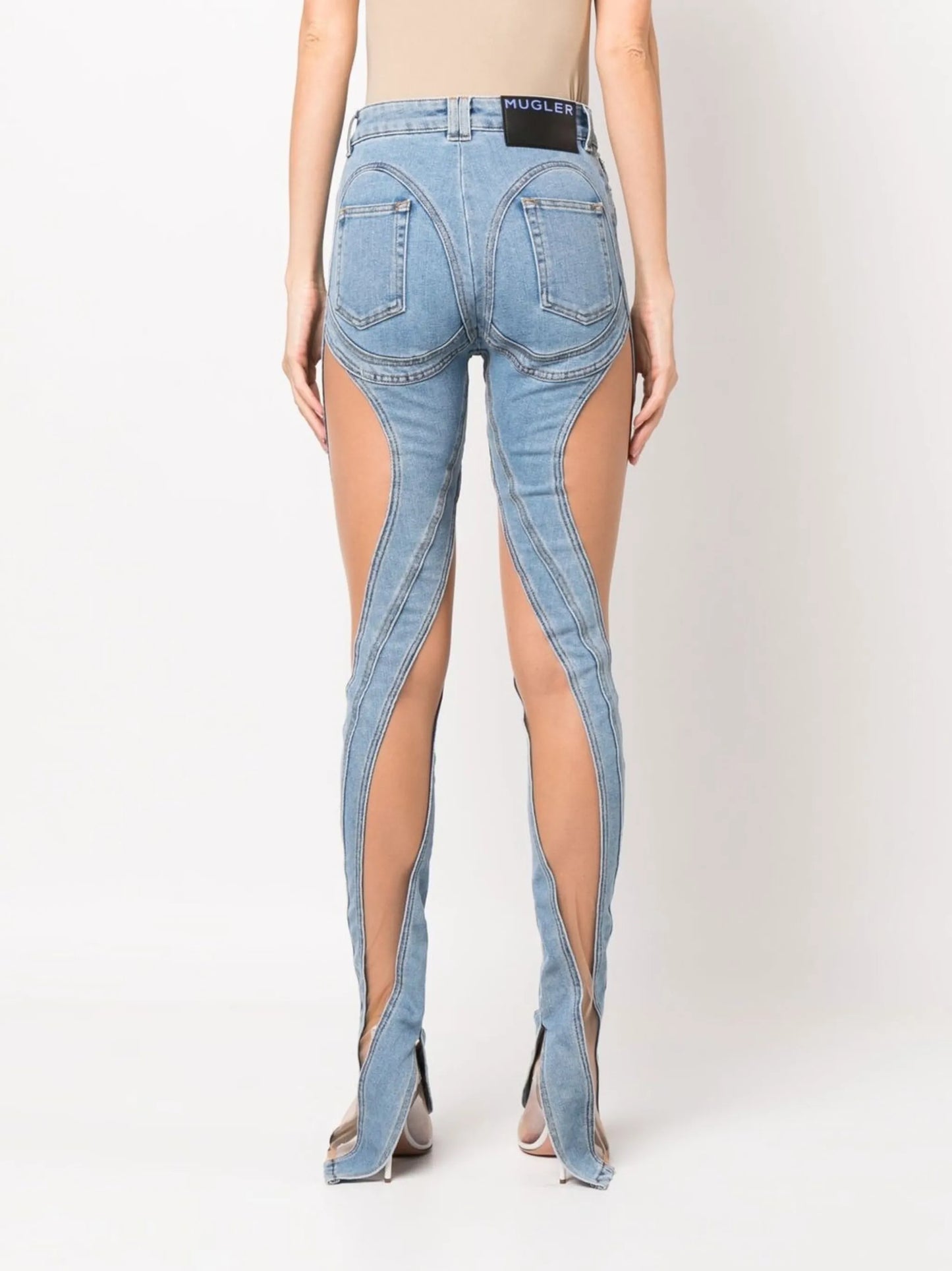cut-out detail denim jeans