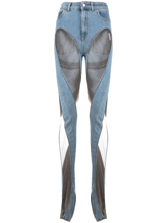 cut-out detail denim jeans