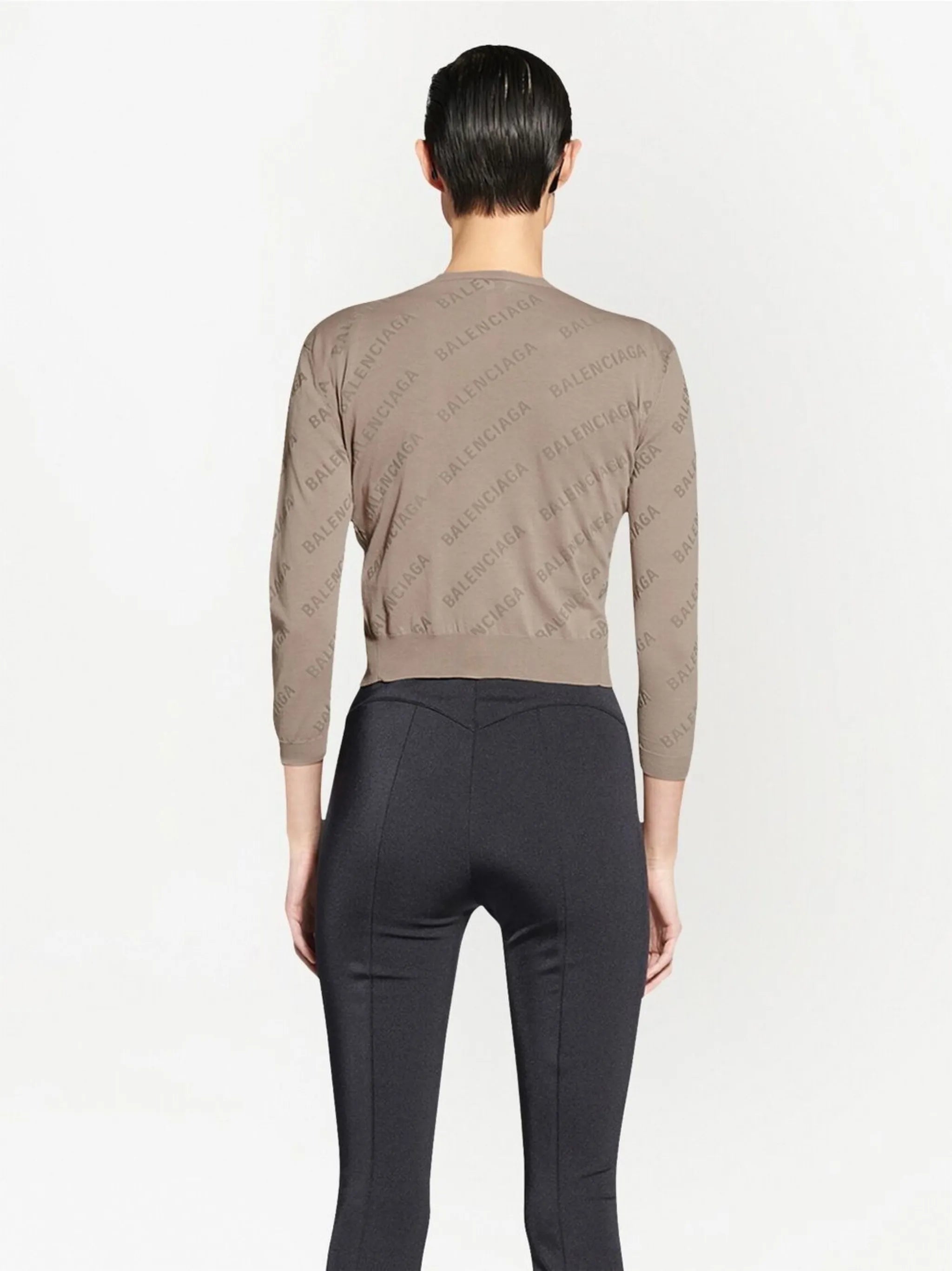 logo-print cotton cardigan