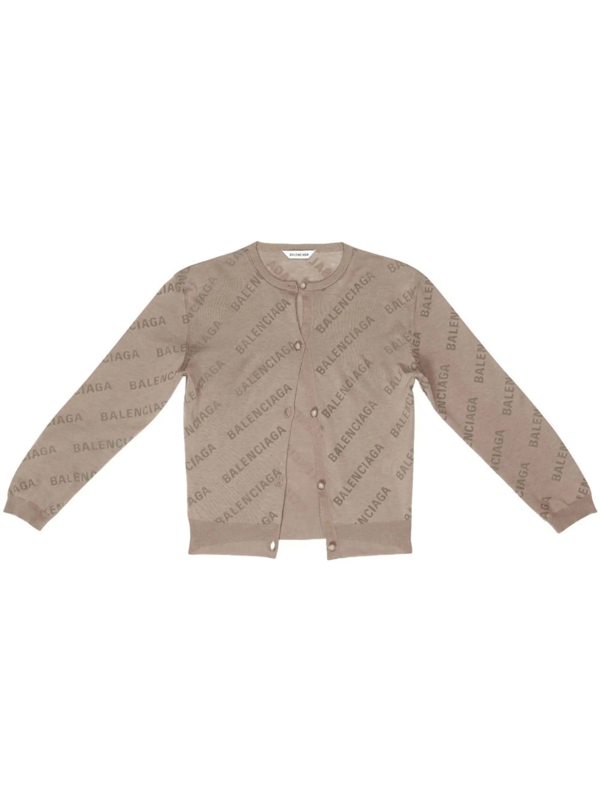 logo-print cotton cardigan
