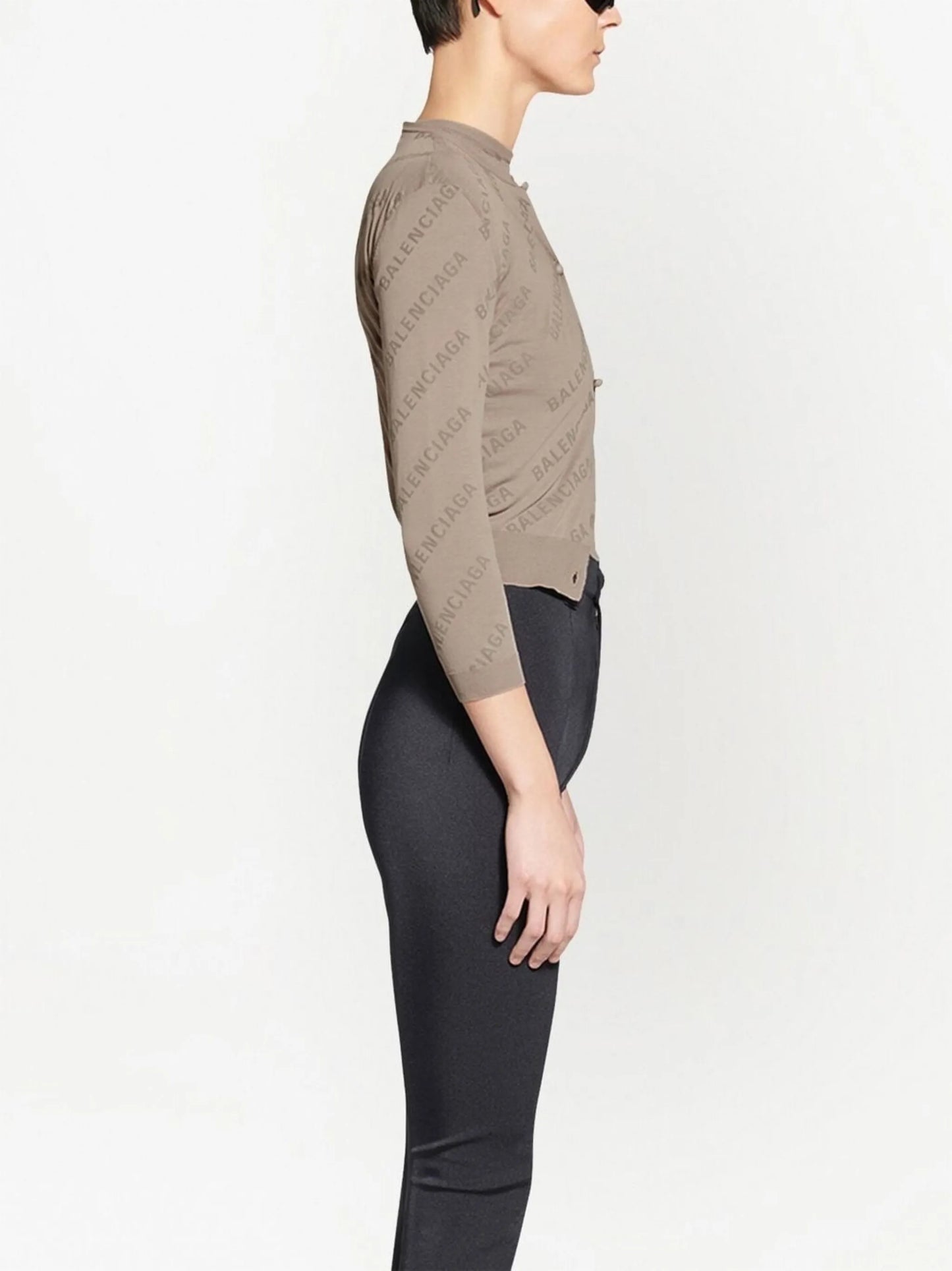 logo-print cotton cardigan