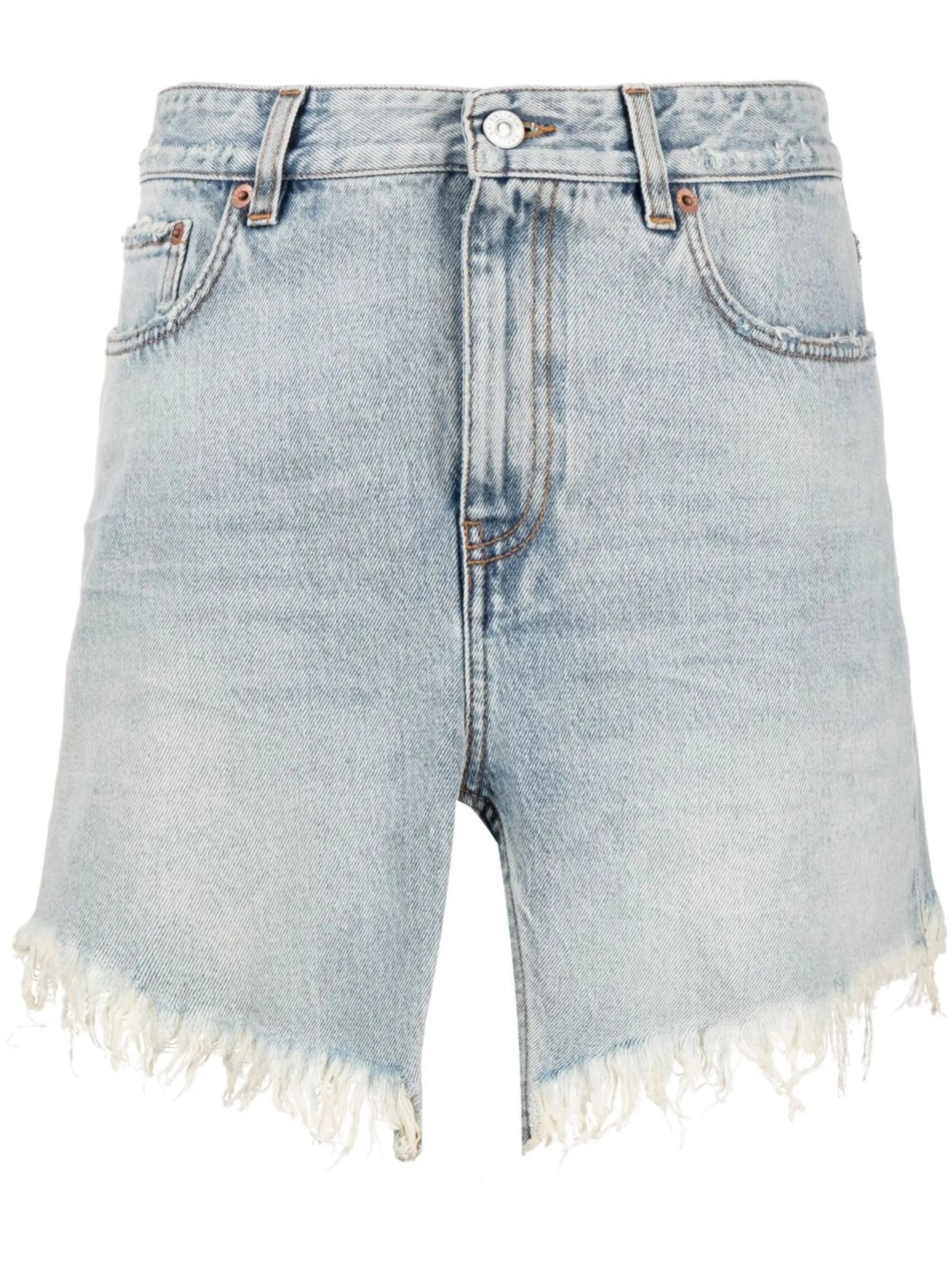 distressed denim skirt