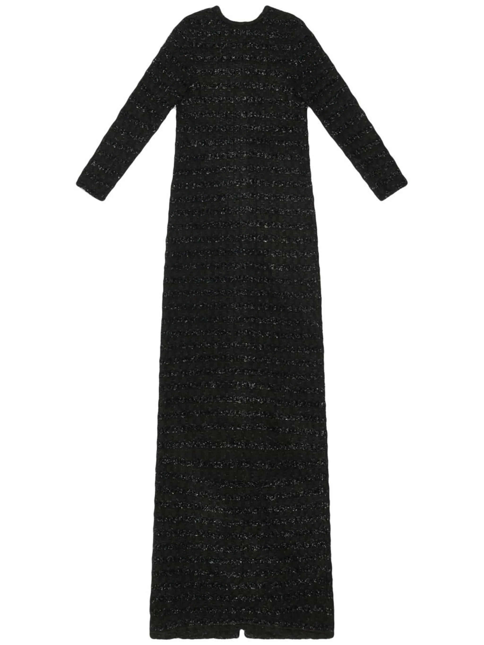 tweed button-back dress