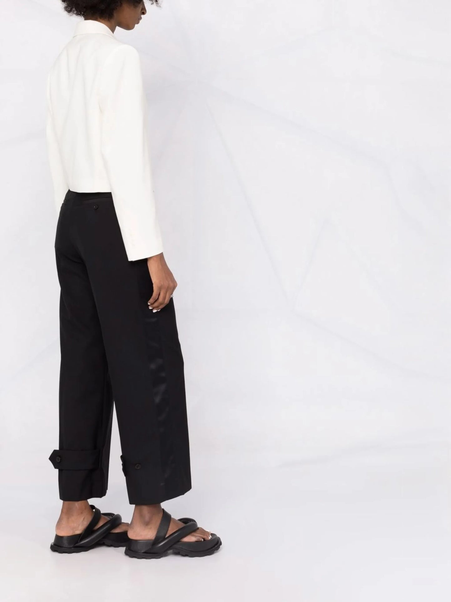 side-stripe straight-leg trousers
