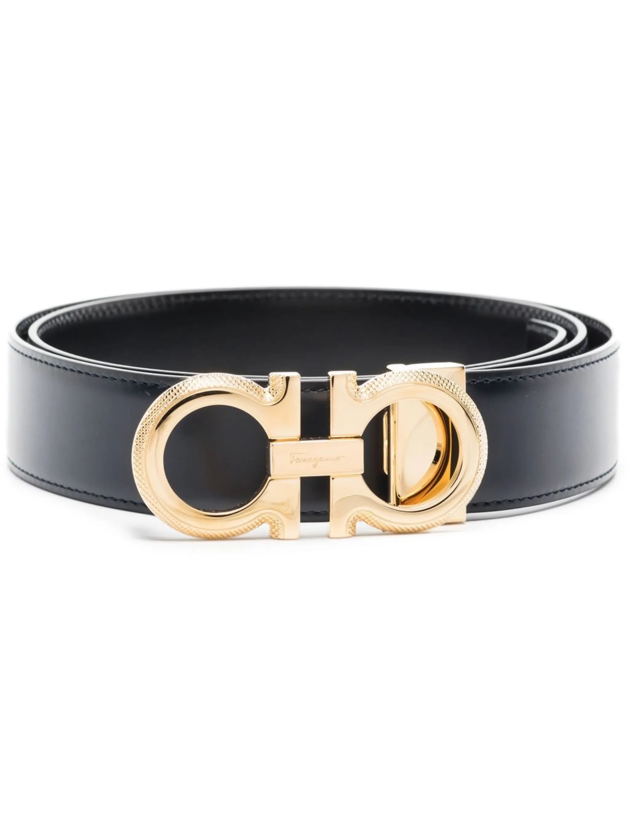 Gancini reversible leather belt