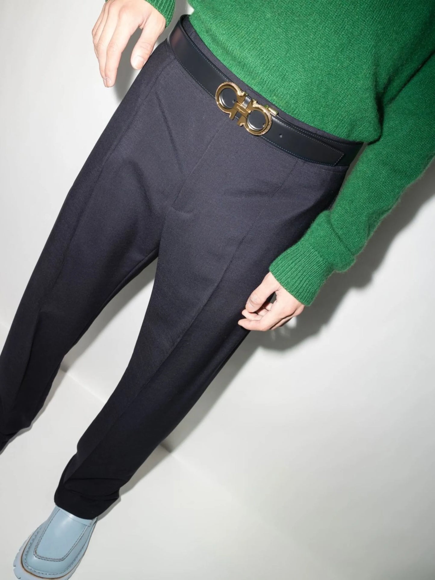 Gancini reversible leather belt