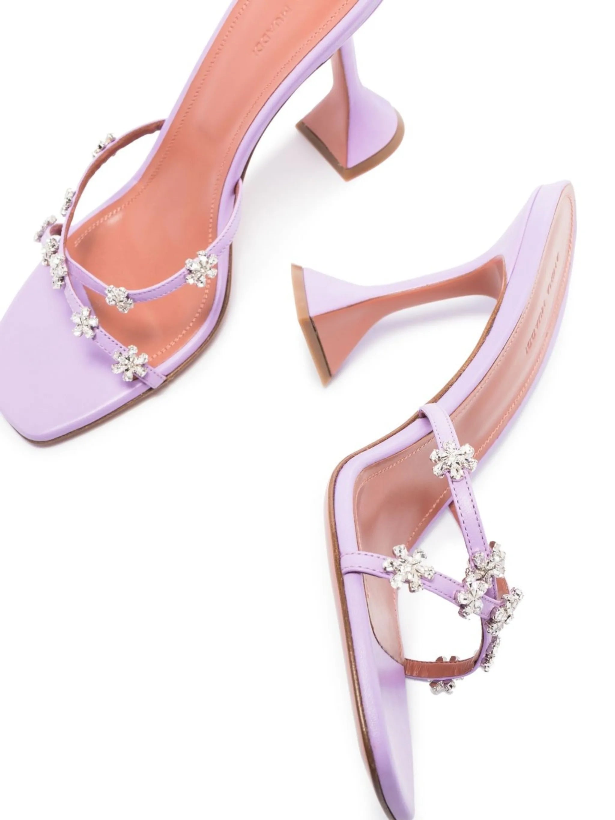 Lily 95mm crystal-embellished mules