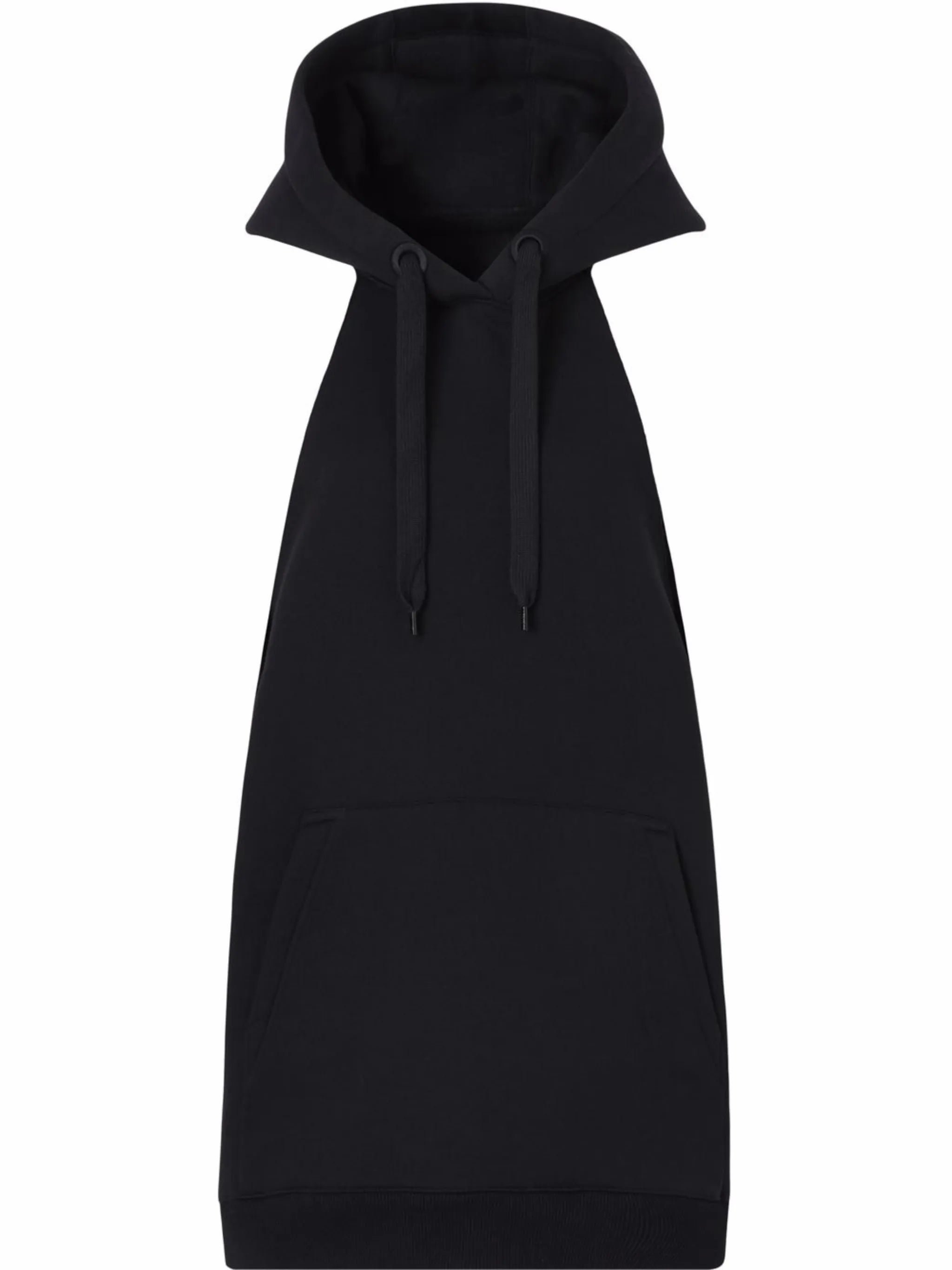 Location-print sleeveless cotton hoodie