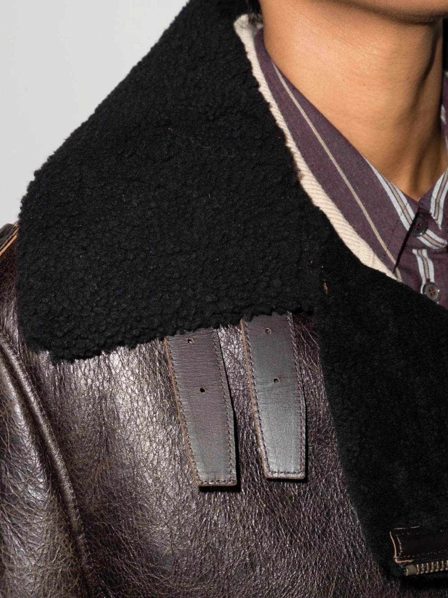 shearling-trim aviator jacket
