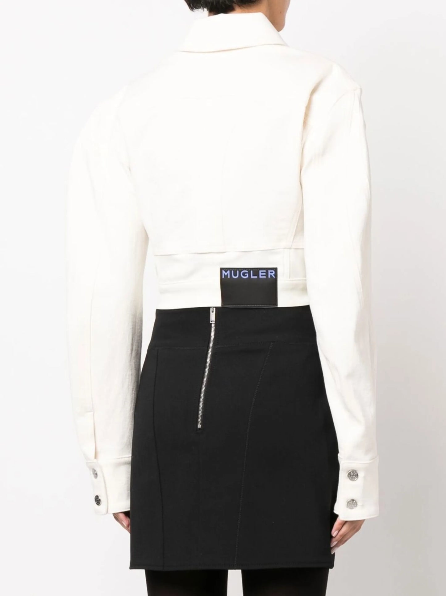 cropped seam-detail denim jacket