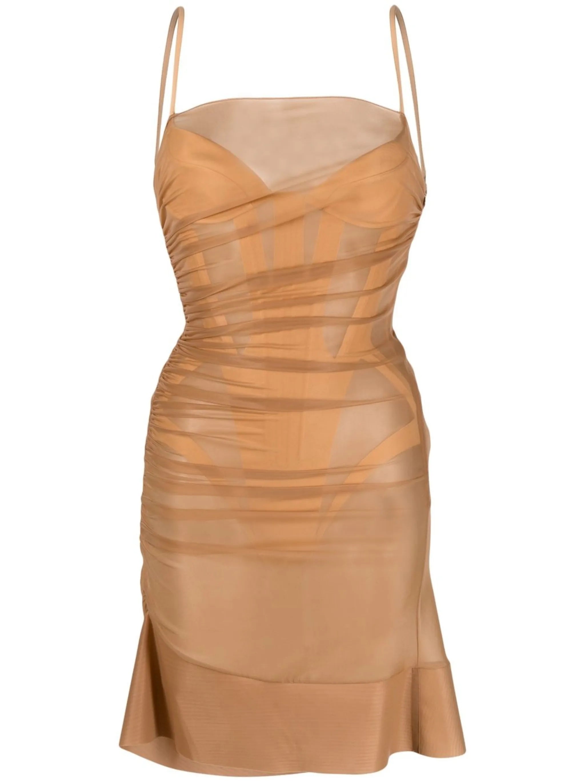 draped corseted minidress
