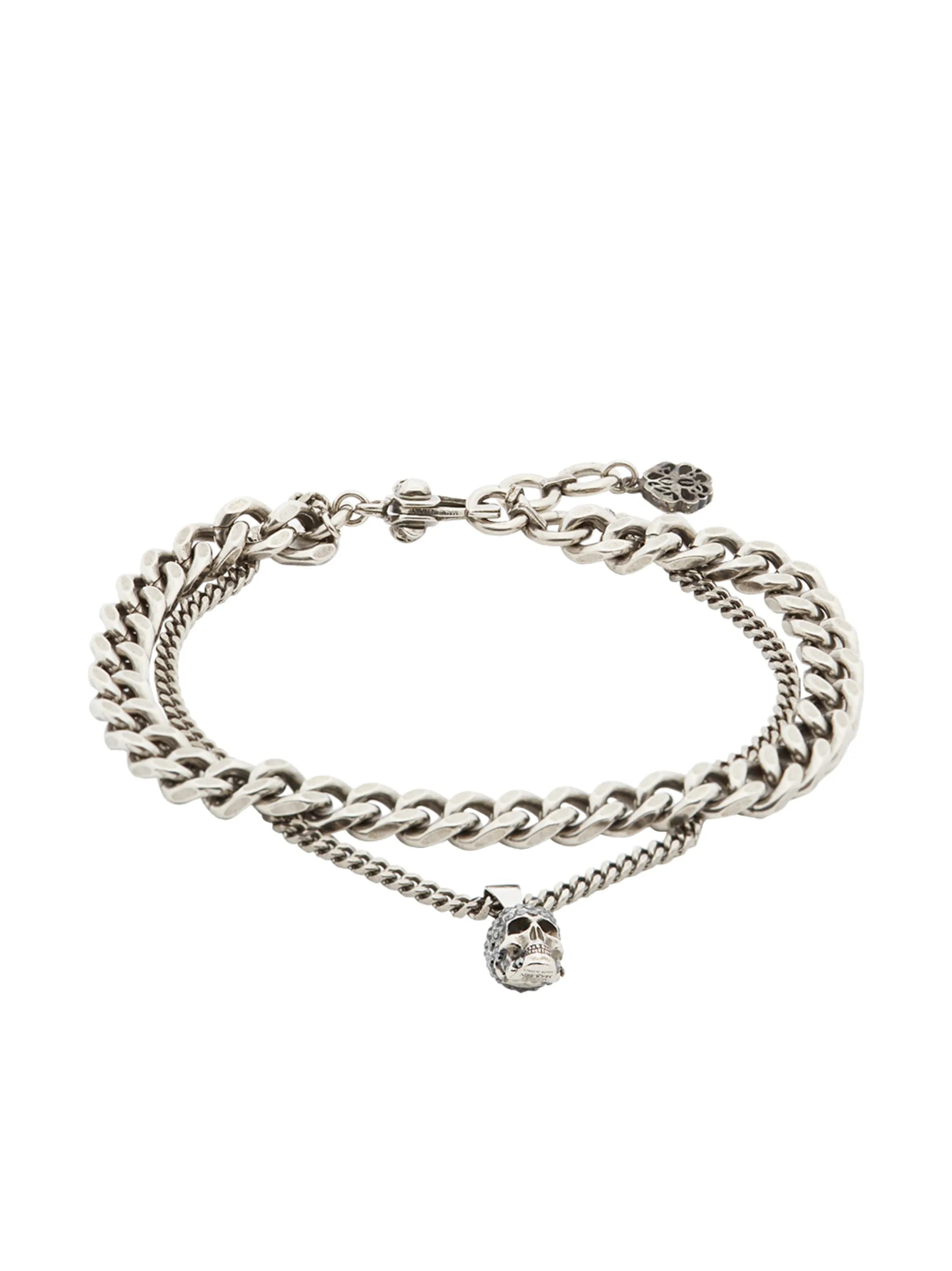 skull-charm chain bracelet