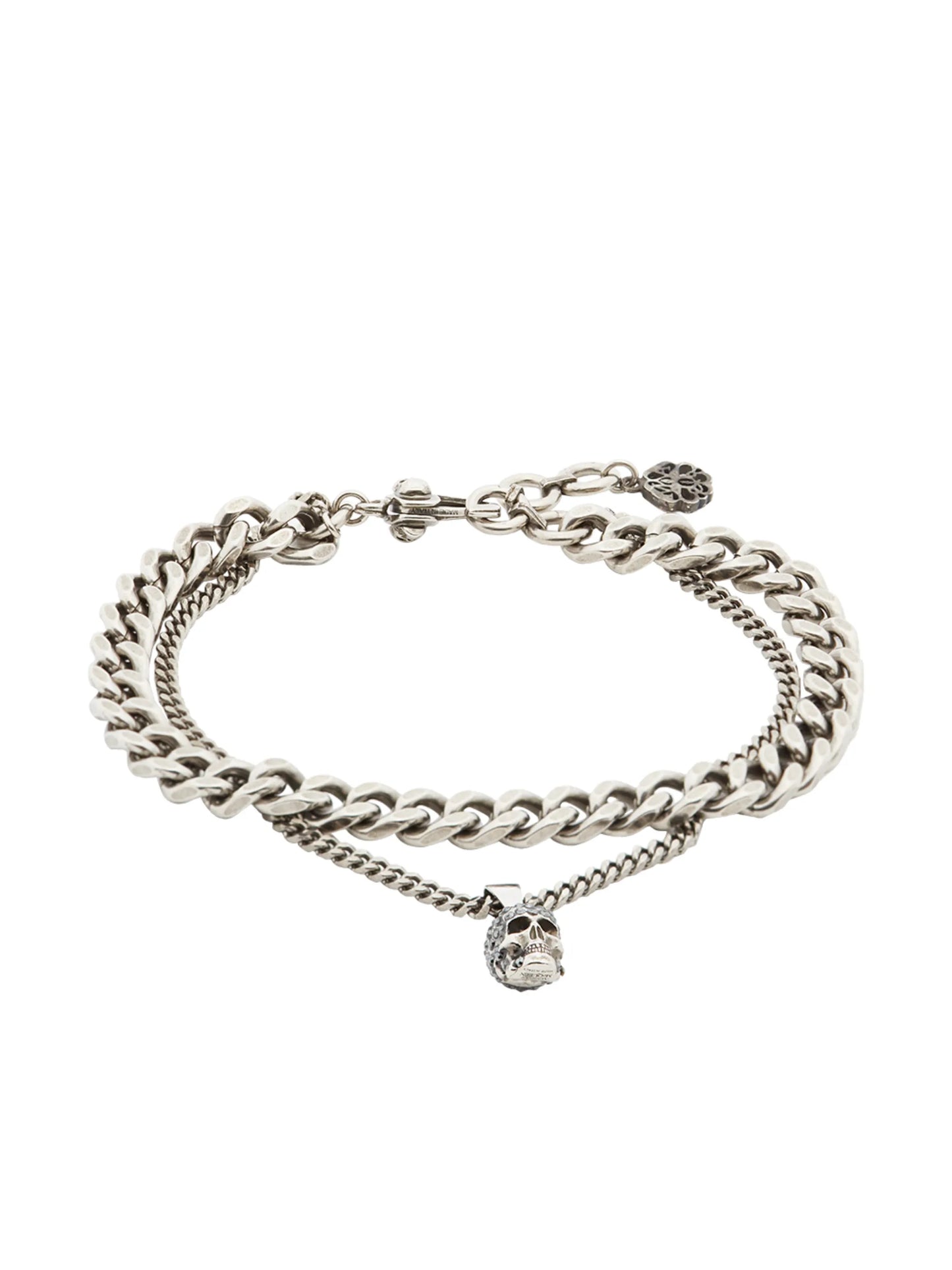 skull-charm chain bracelet
