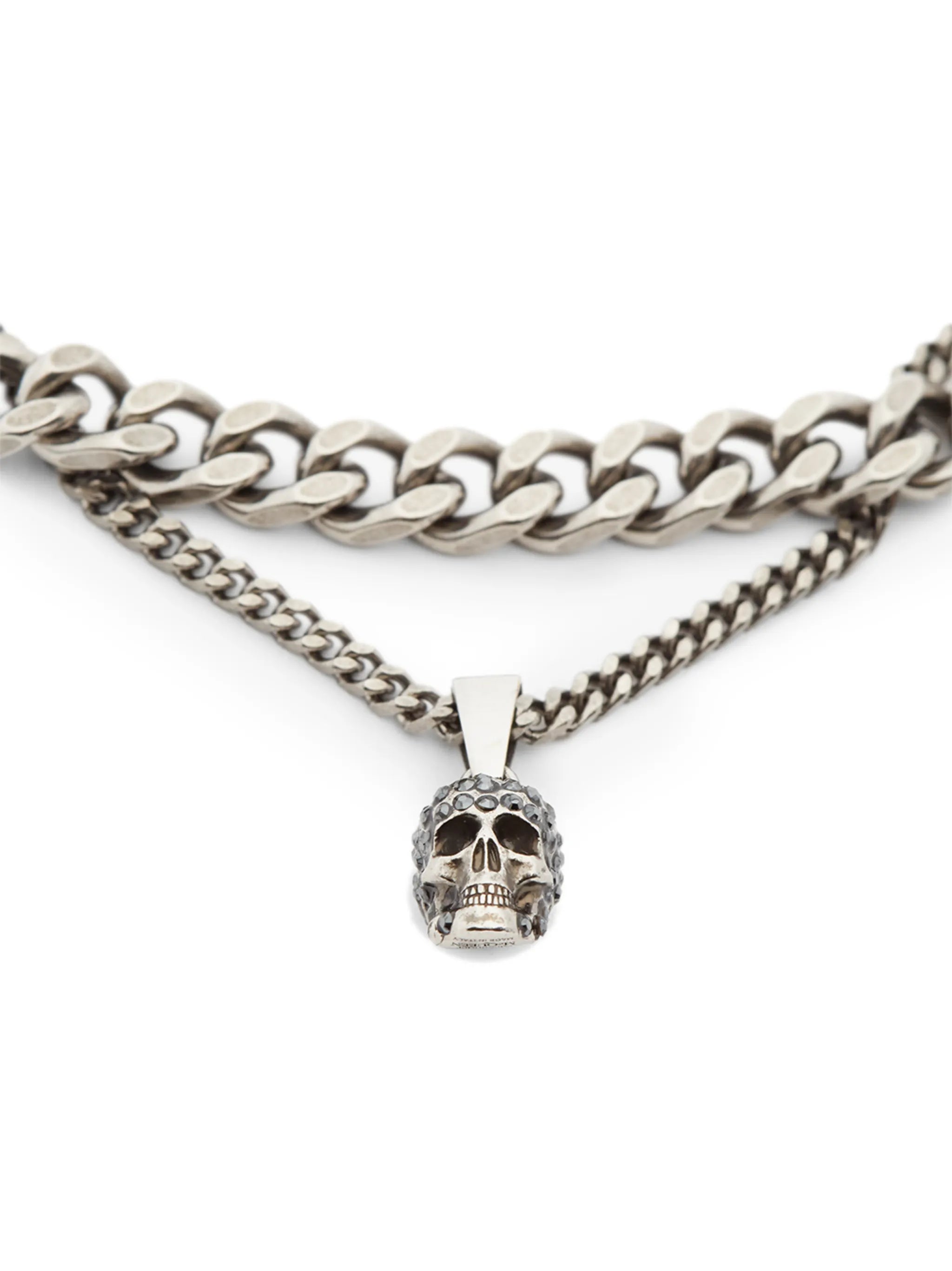 skull-charm chain bracelet