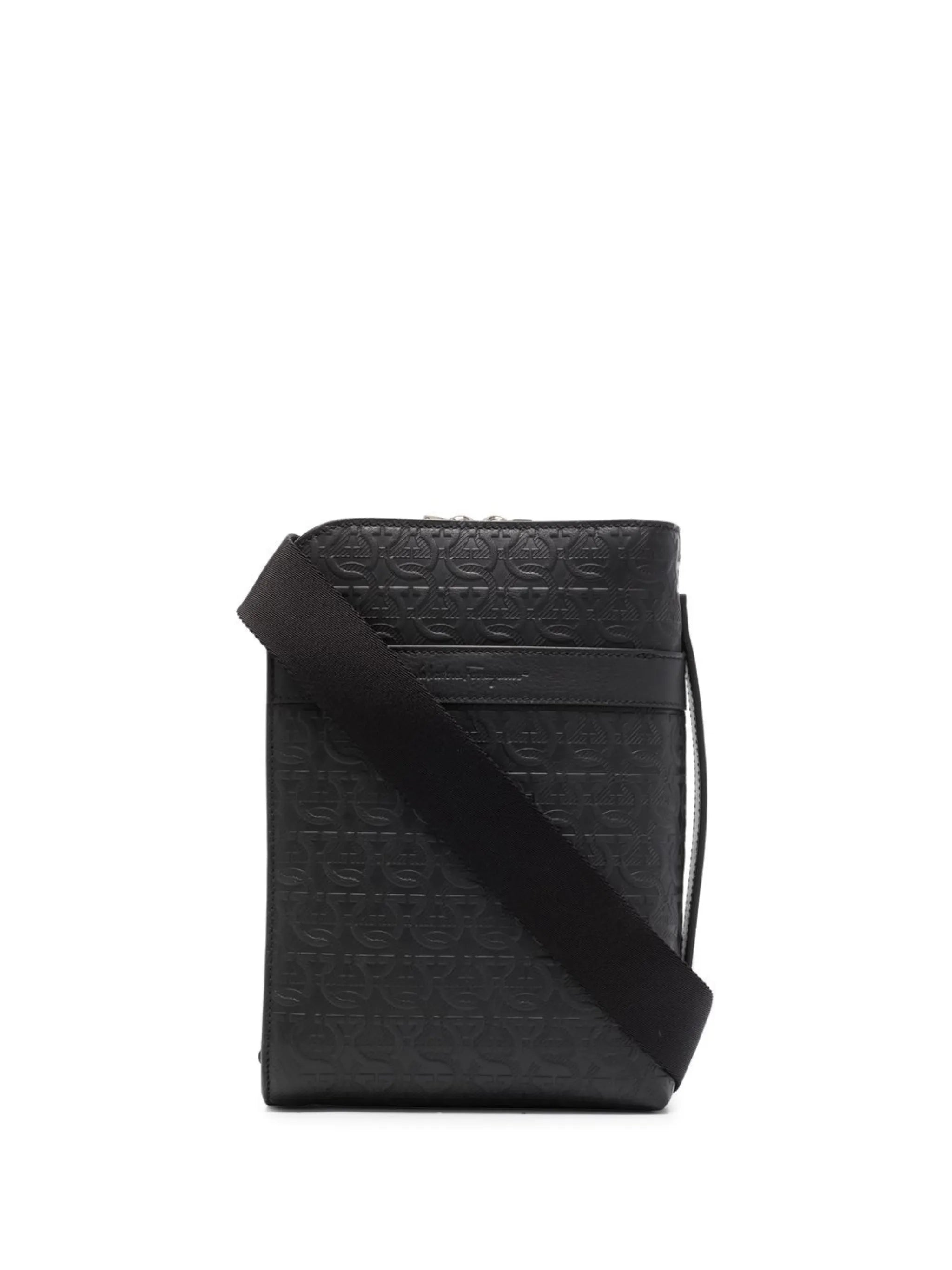 Gancini-embossed messenger bag