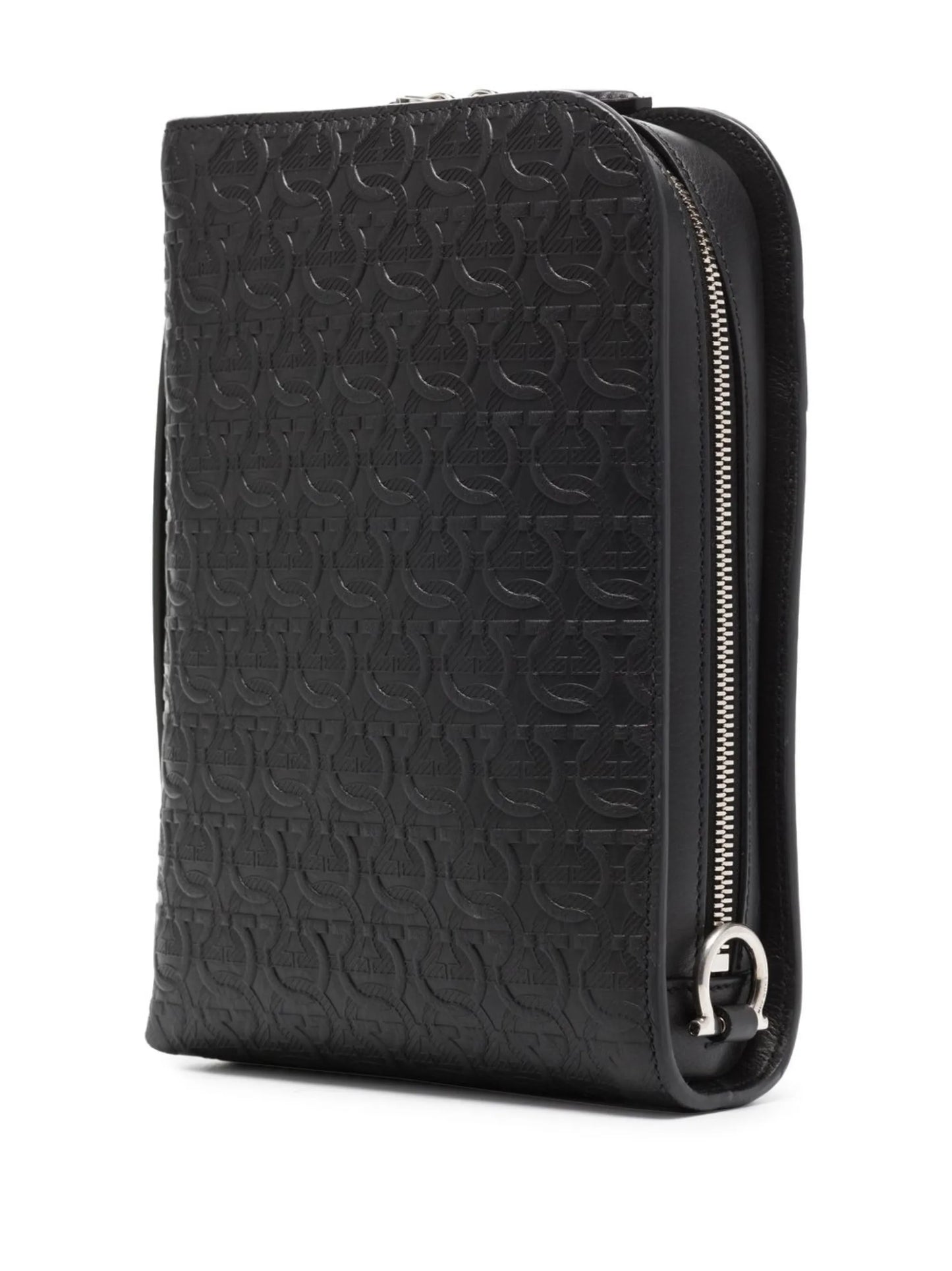 Gancini-embossed messenger bag