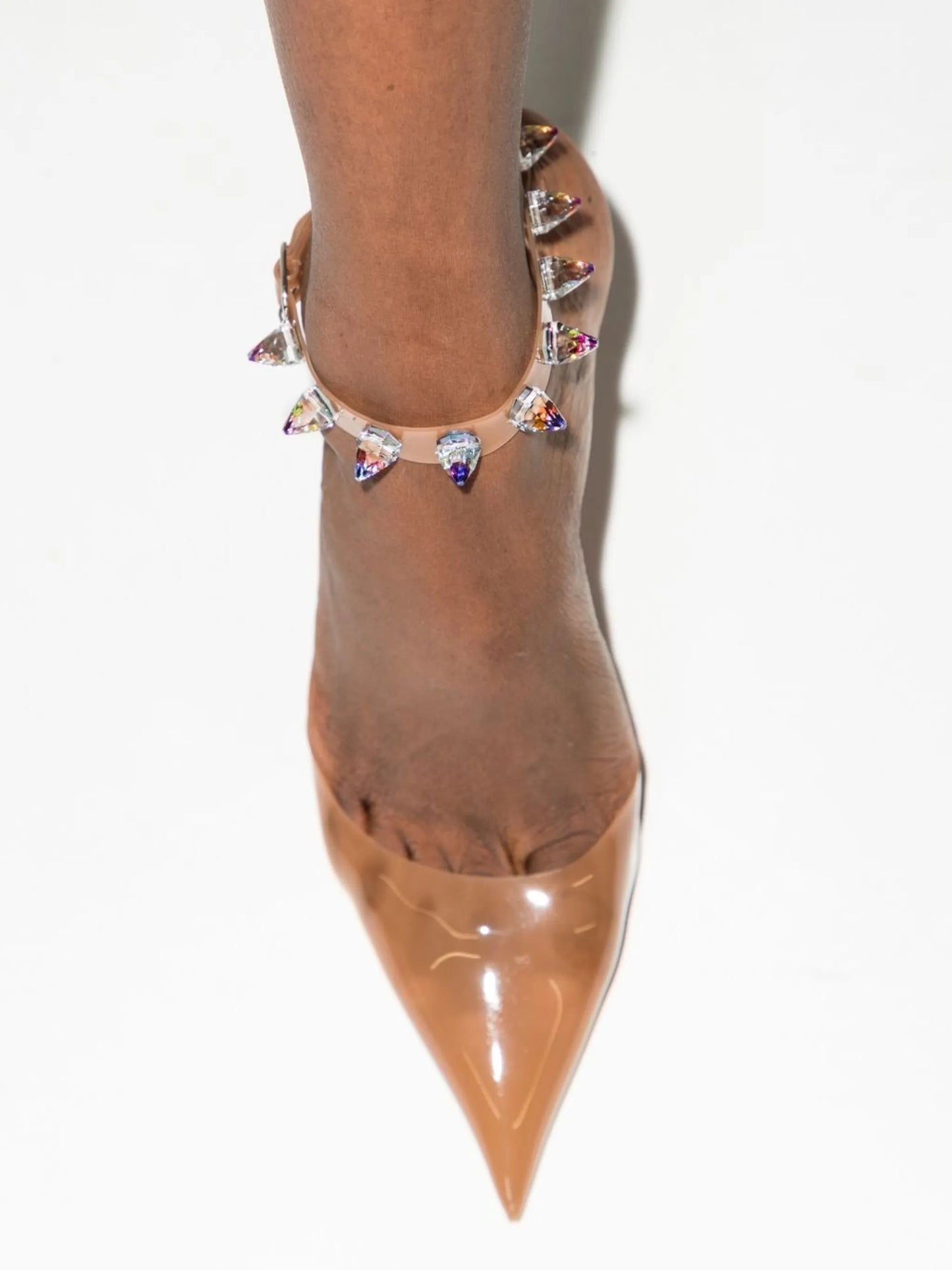 Julia 95mm glass PVC pumps