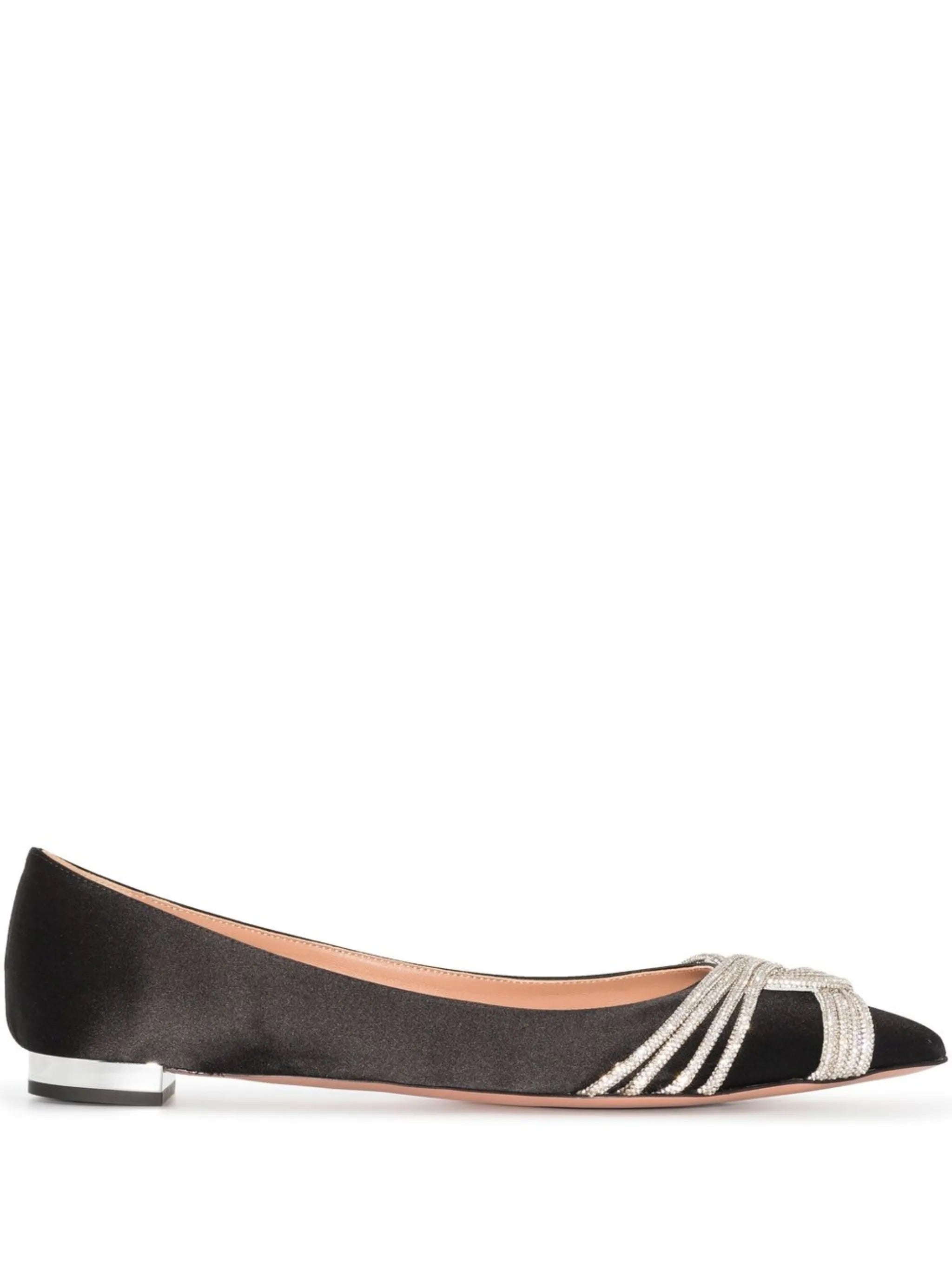 Gatsby crystal-embellished ballerina shoes
