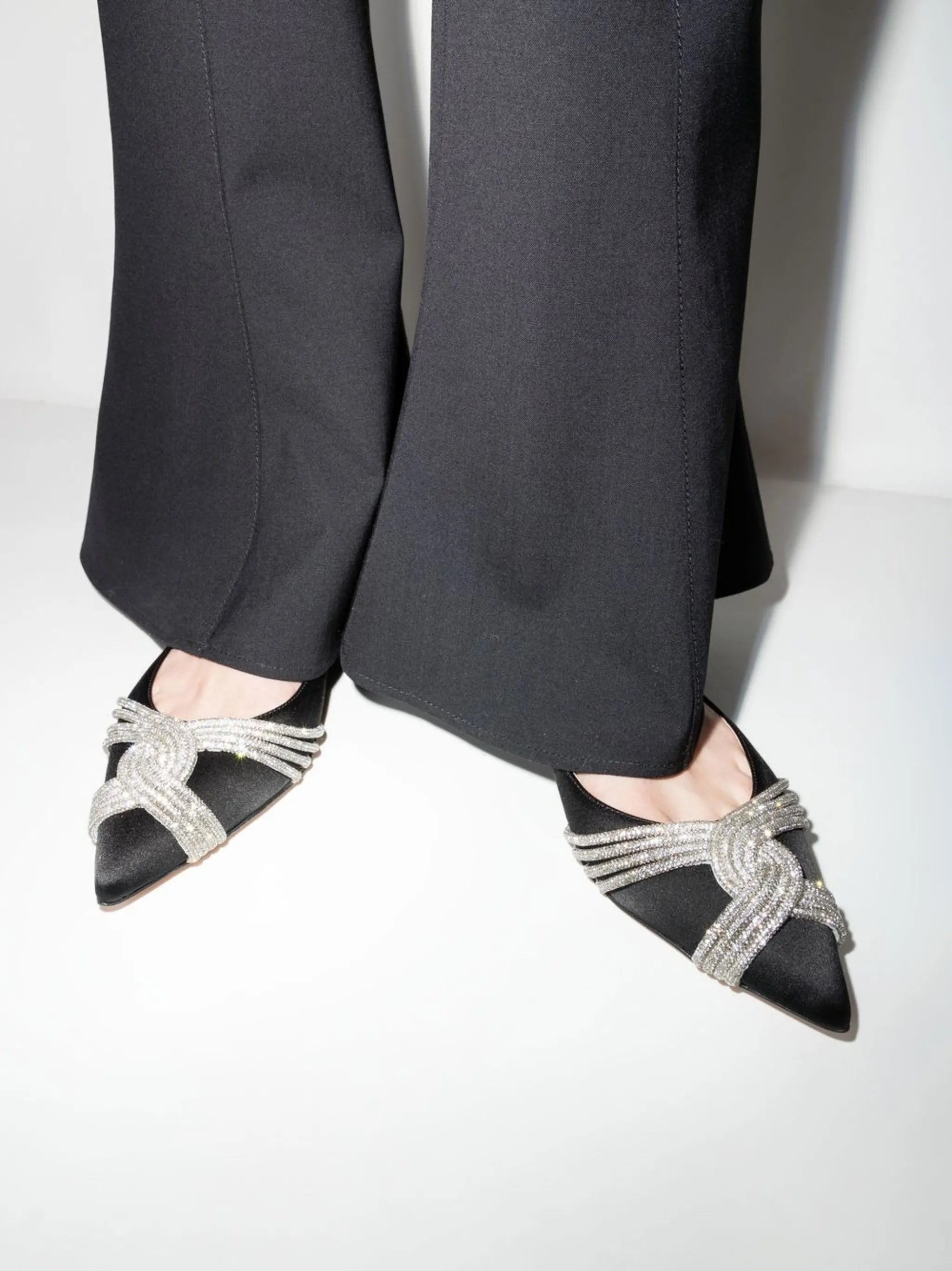 Gatsby crystal-embellished ballerina shoes