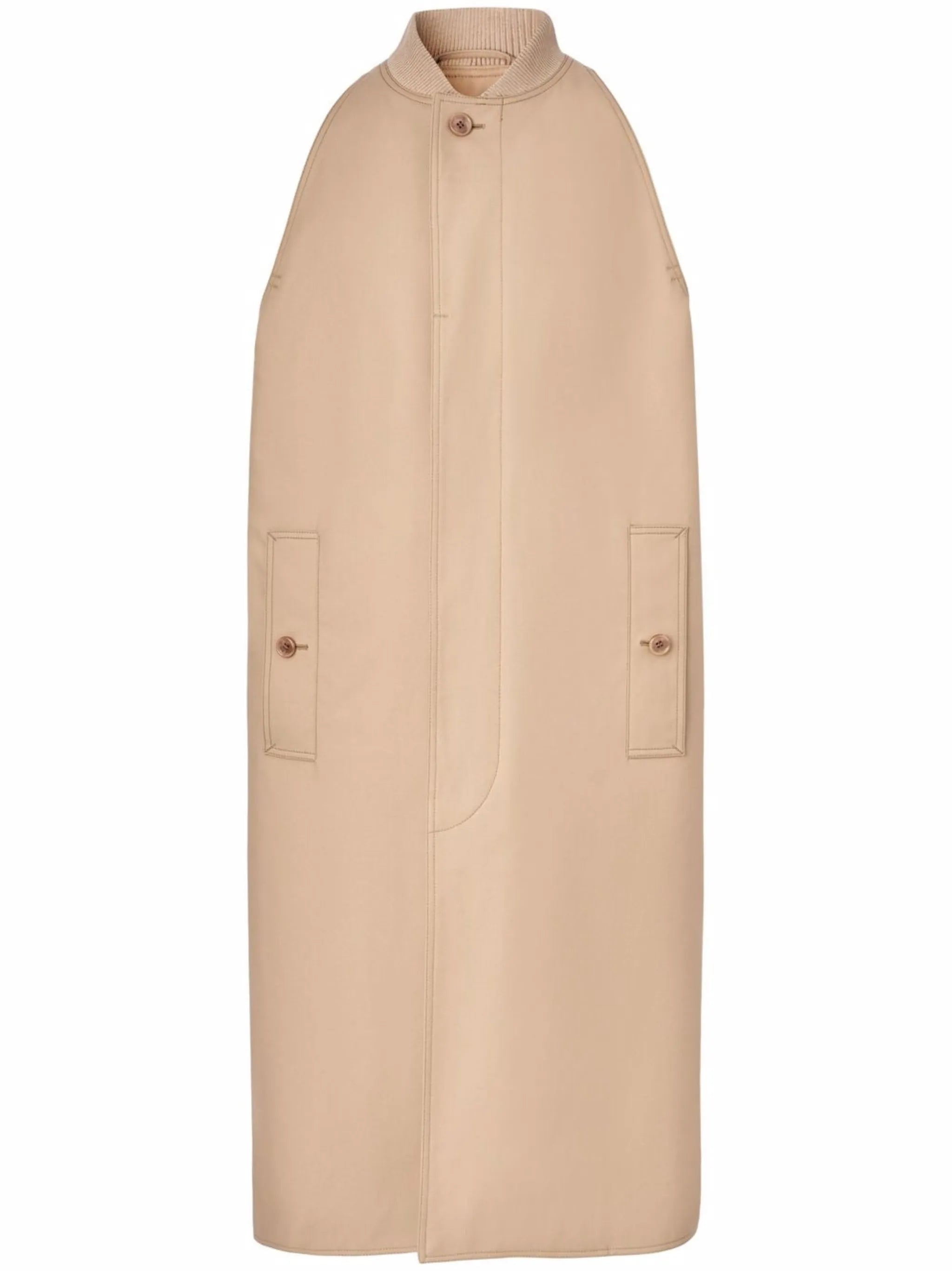 sleeveless gabardine coat