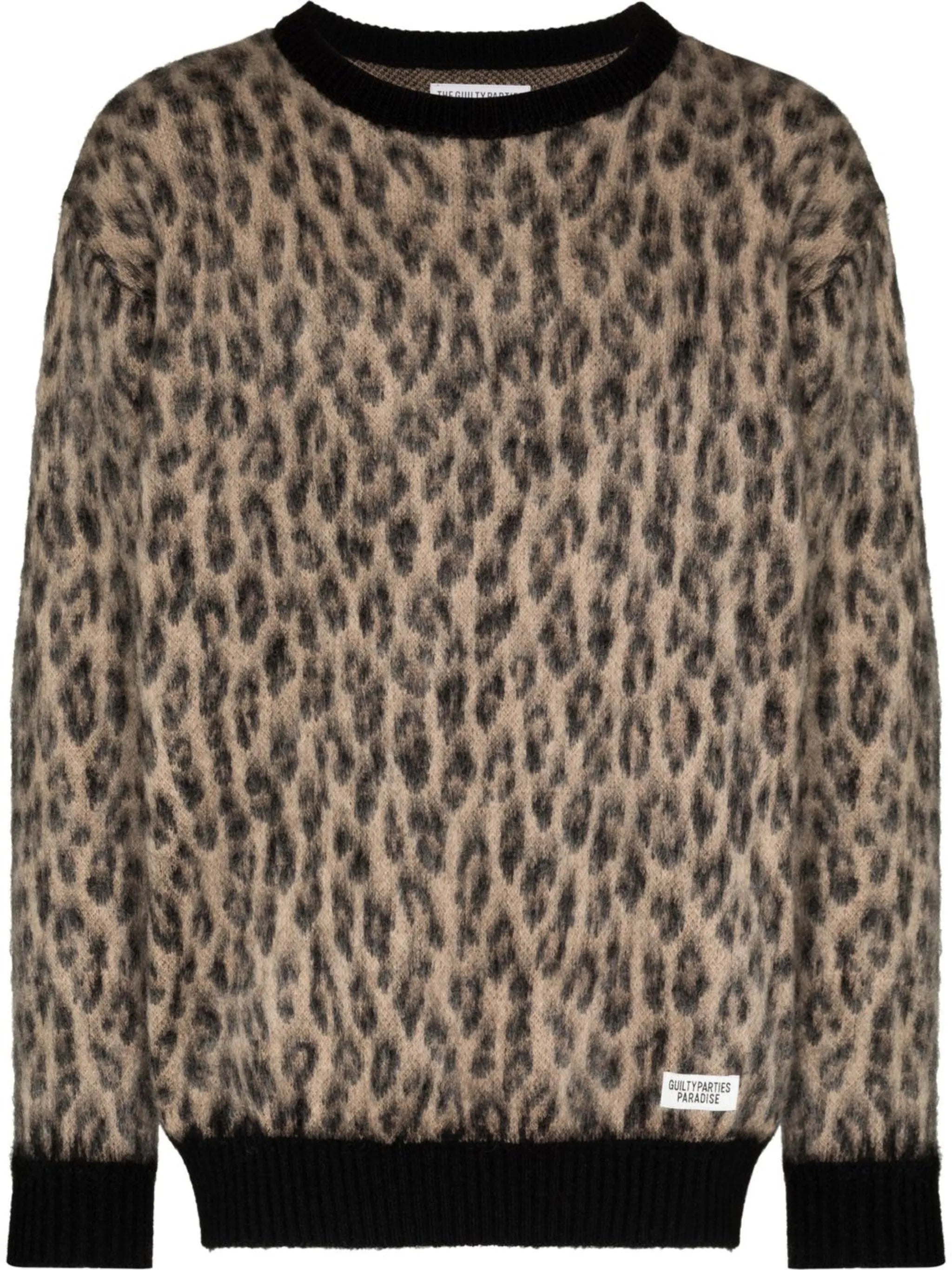 leopard mohair knit jumper