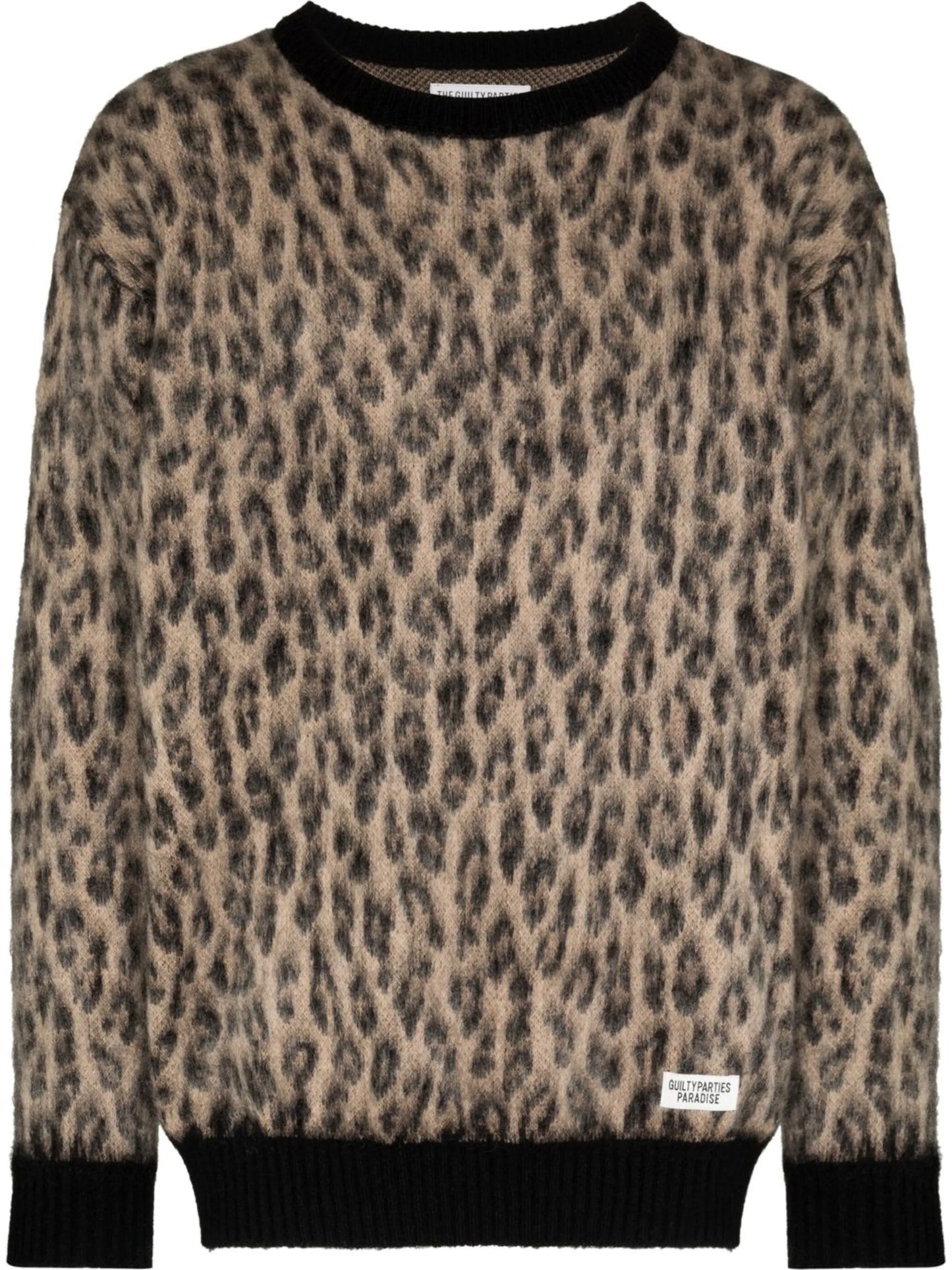 leopard mohair knit jumper