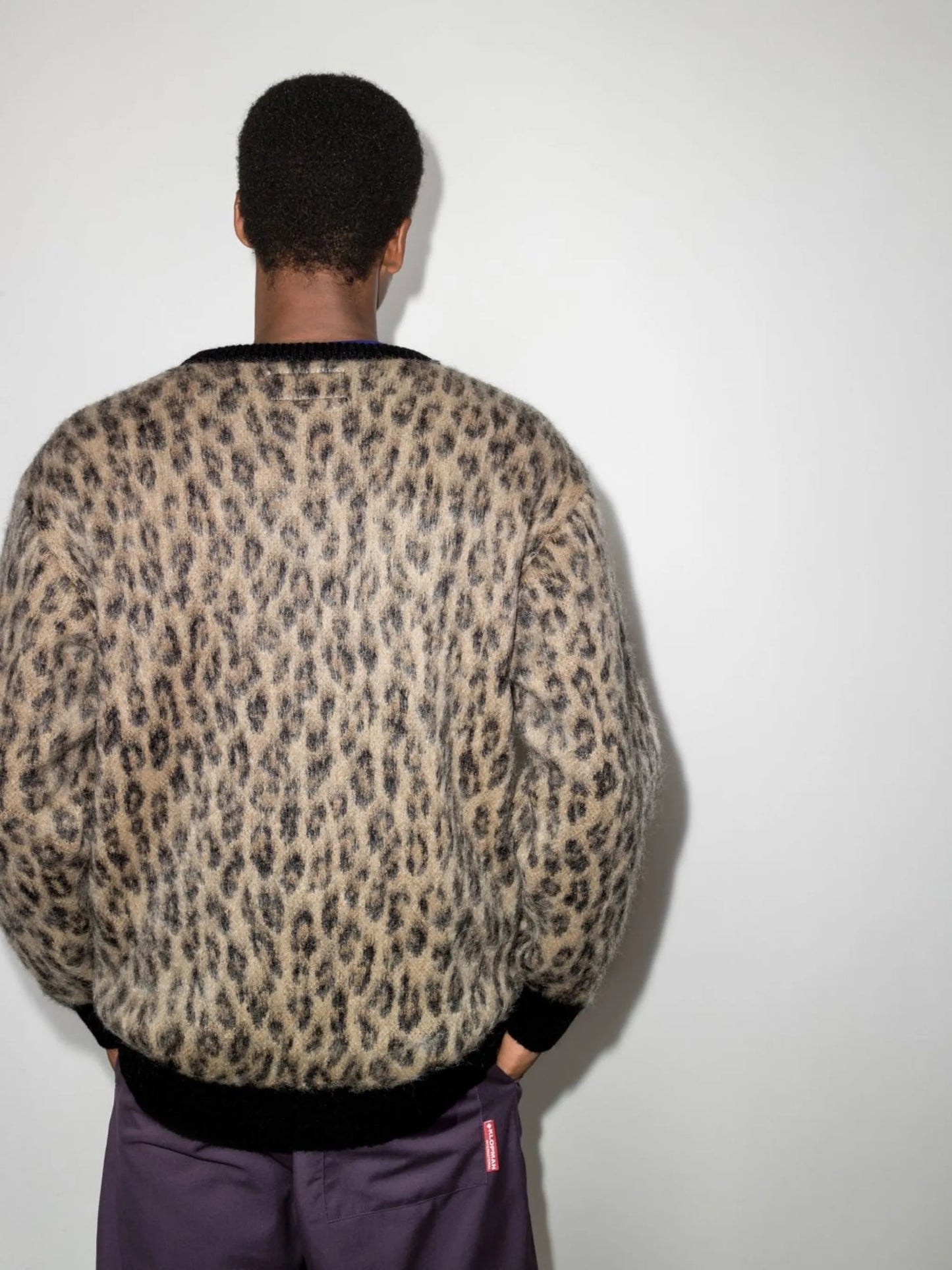 leopard mohair knit jumper