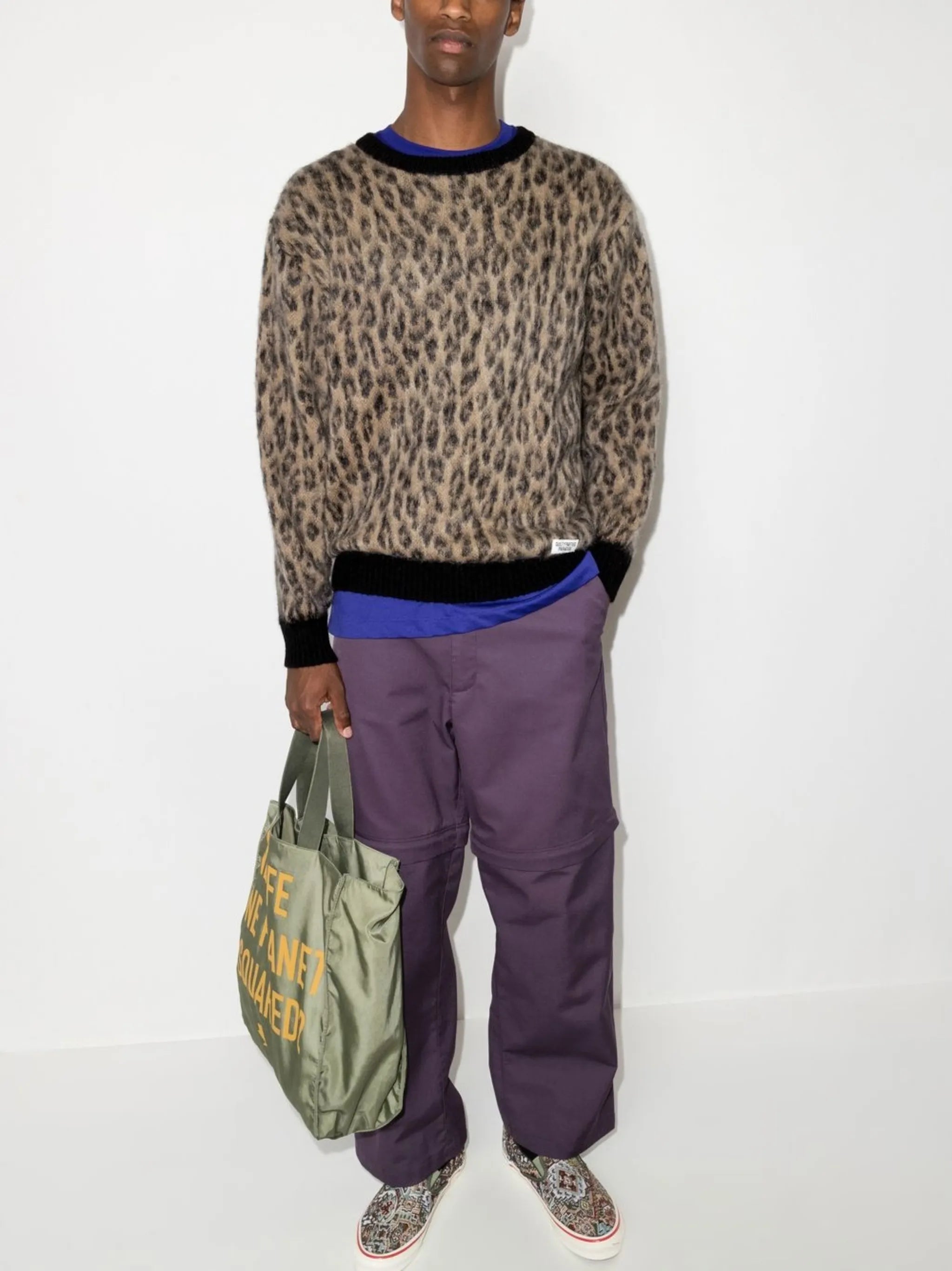 leopard mohair knit jumper
