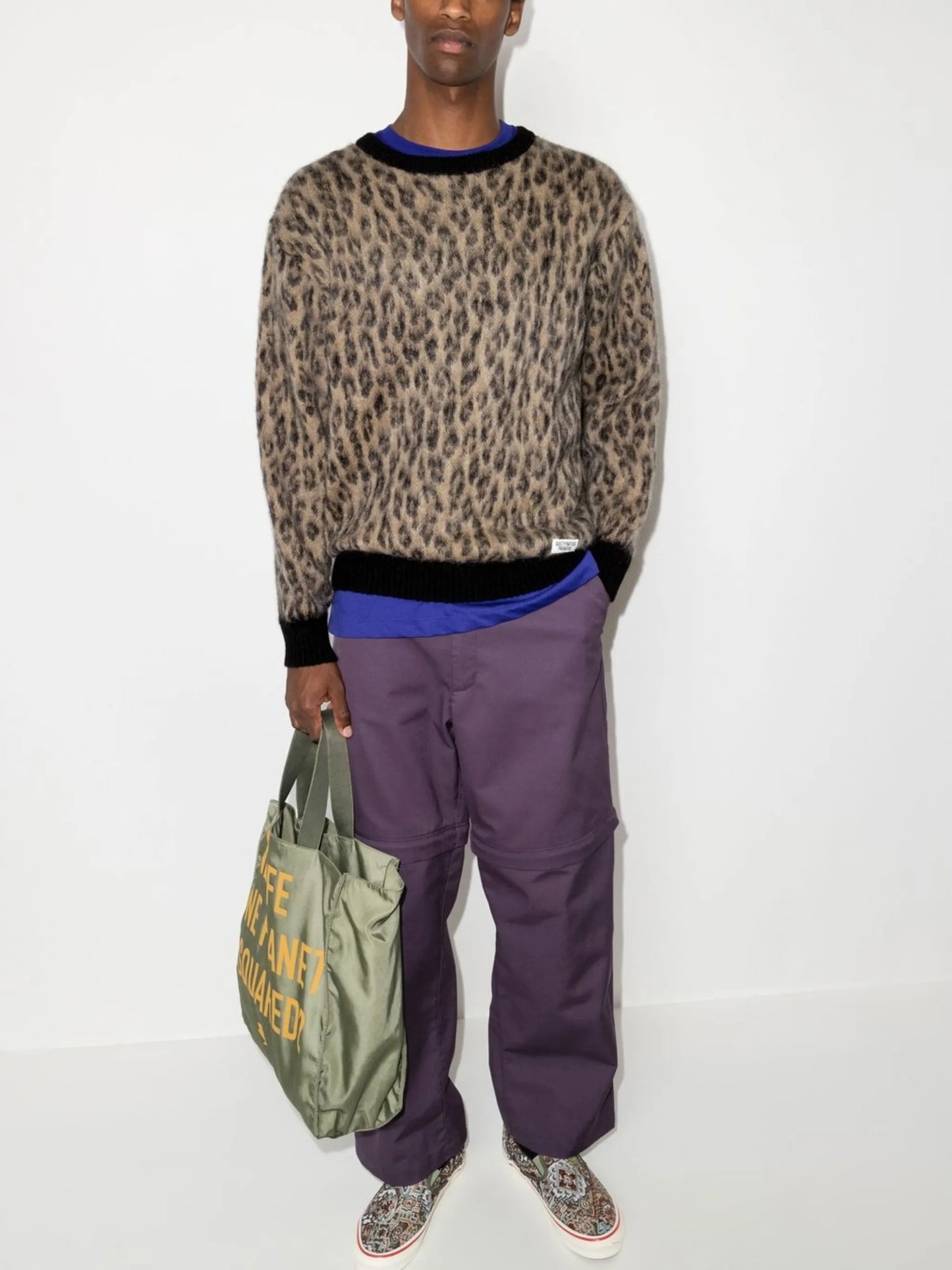 leopard mohair knit jumper
