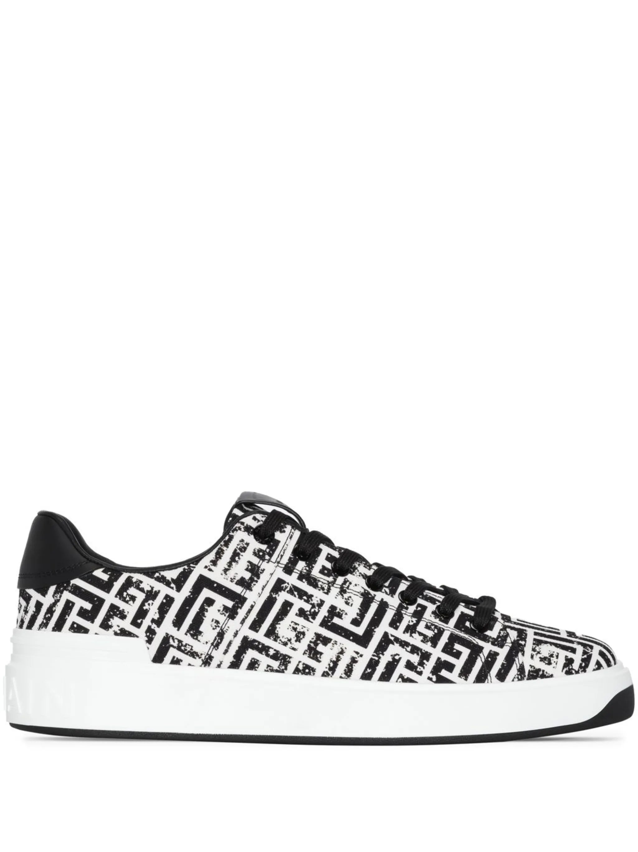monogram-pattern lace-up sneakers