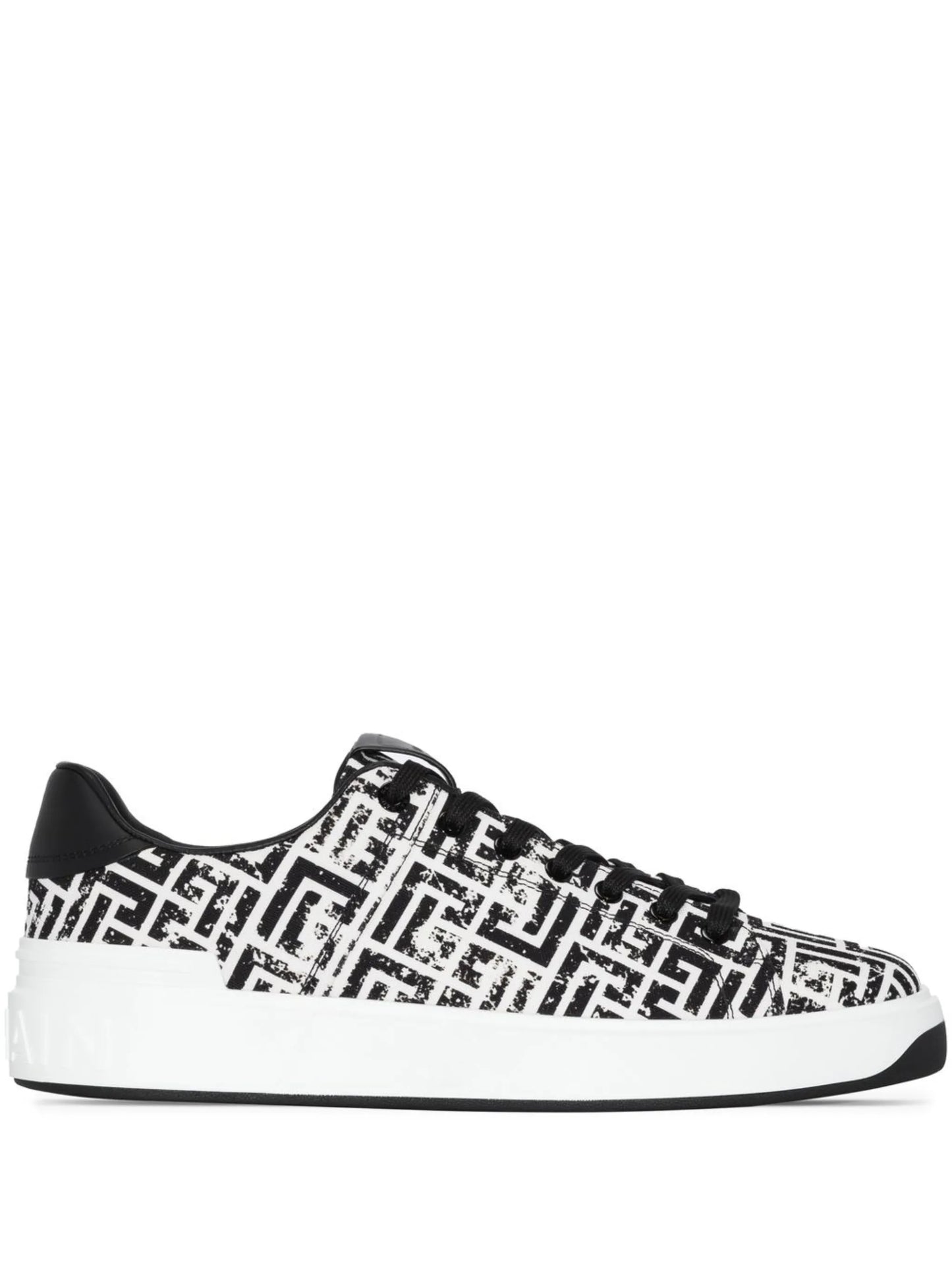 monogram-pattern lace-up sneakers