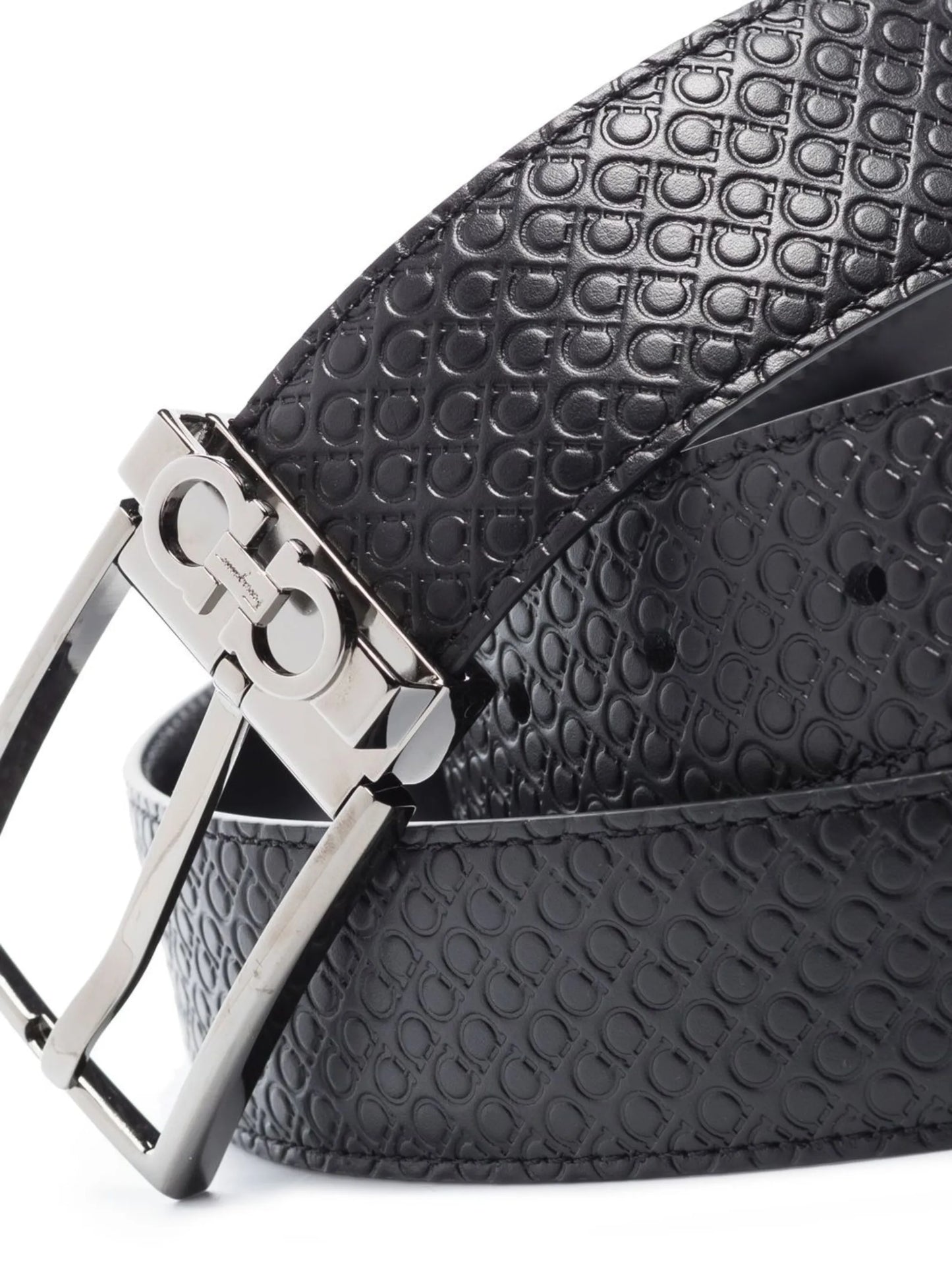 Gancini-motif leather belt