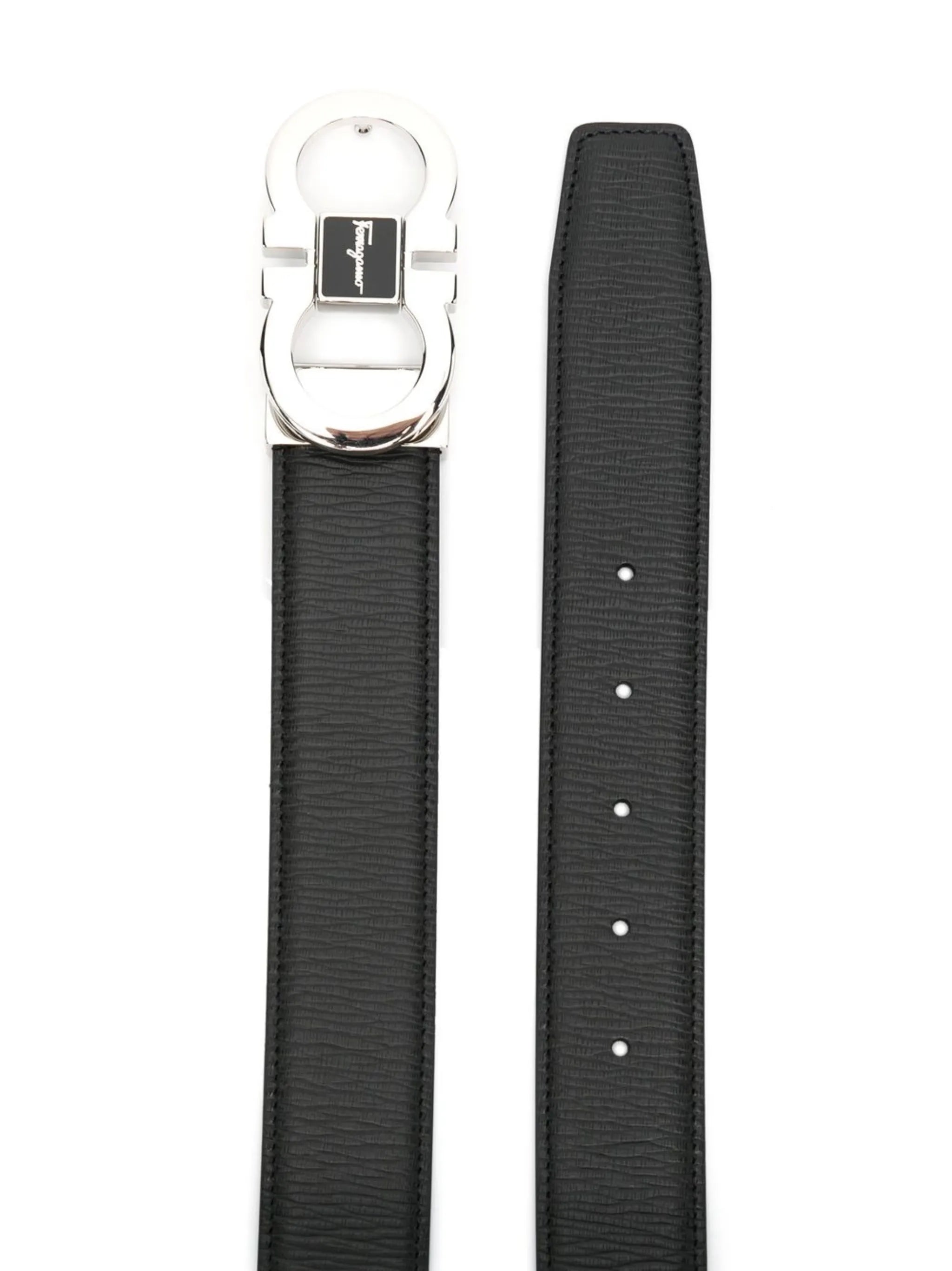 logo-buckle leather belt