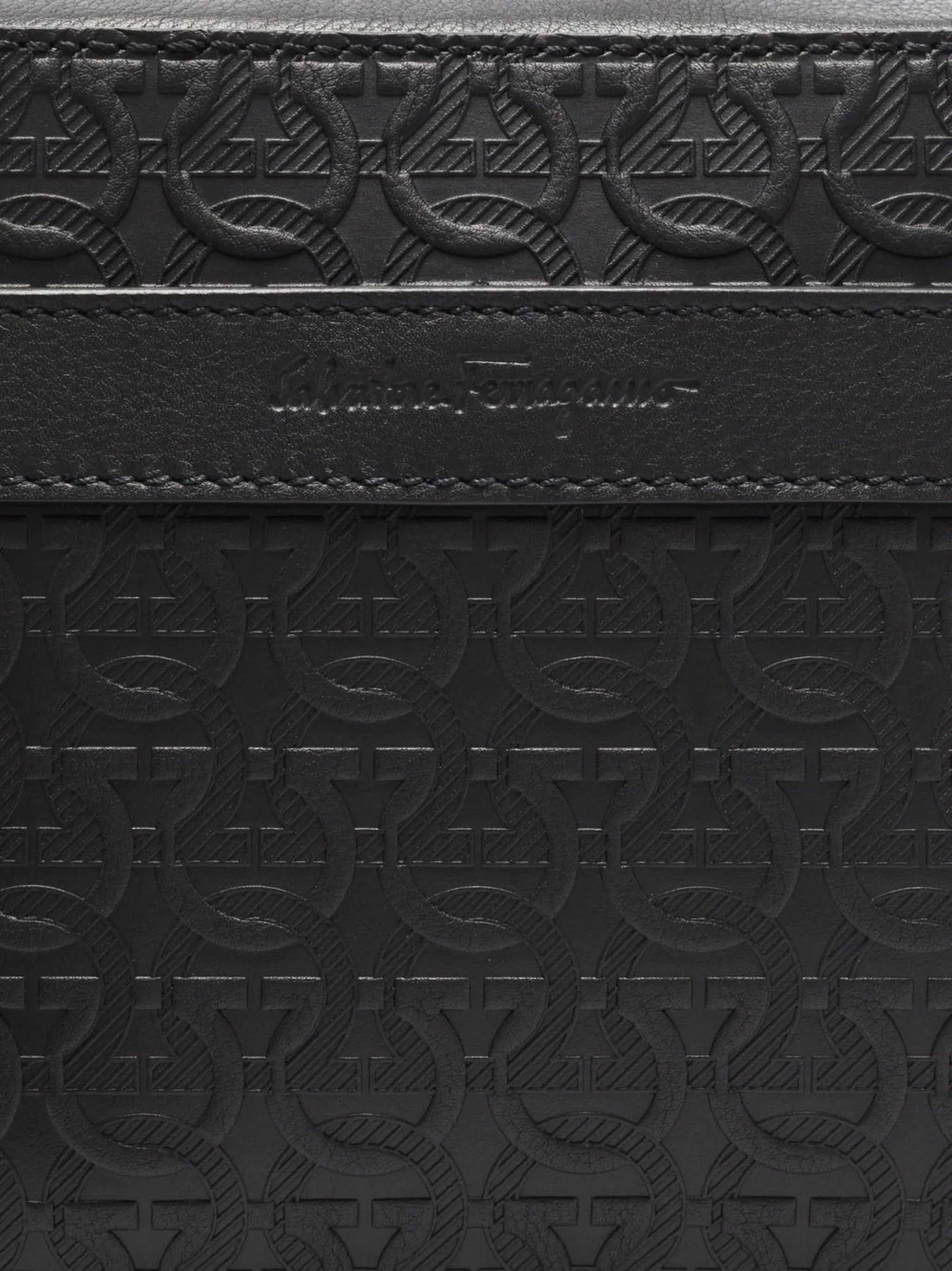 Gancini-embossed shoulder bag