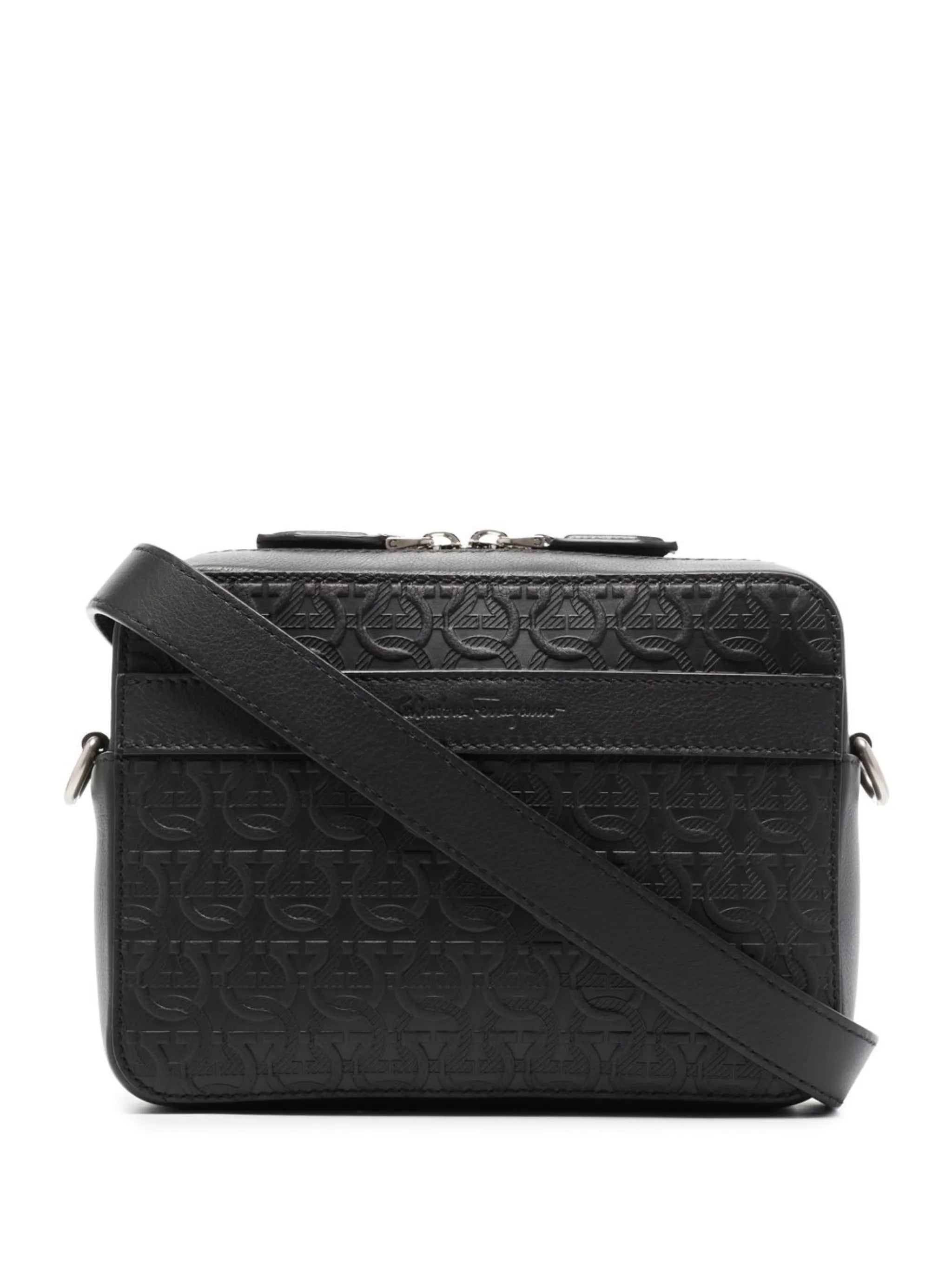 Gancini-embossed shoulder bag