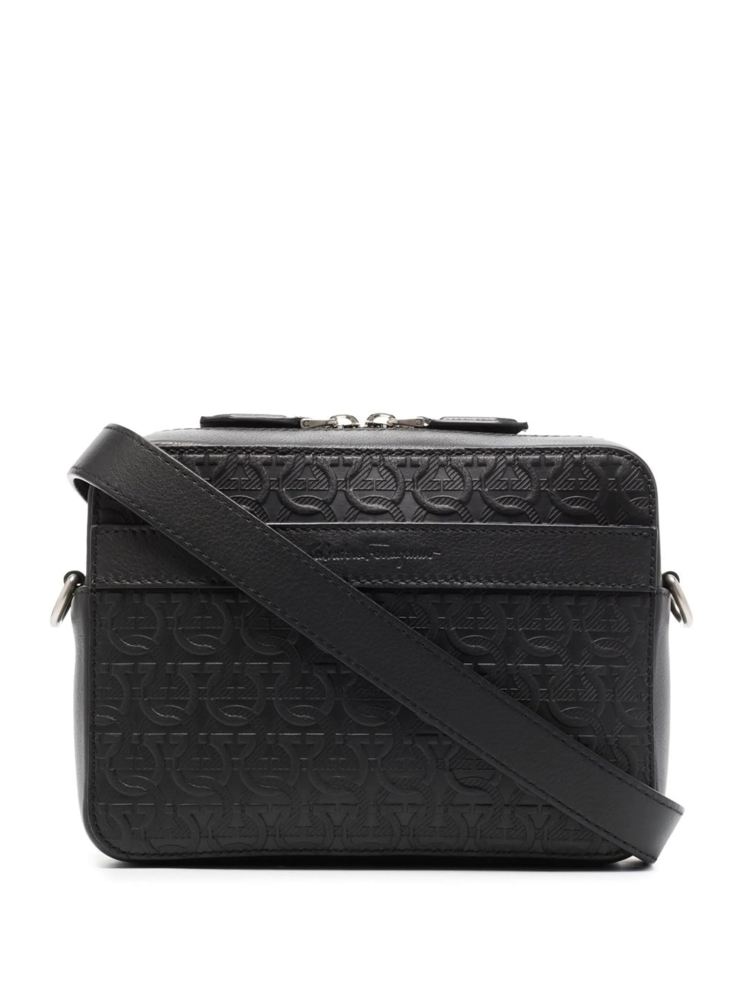 Gancini-embossed shoulder bag