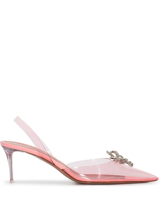Amina Rosie crystal-bow slingback pumps