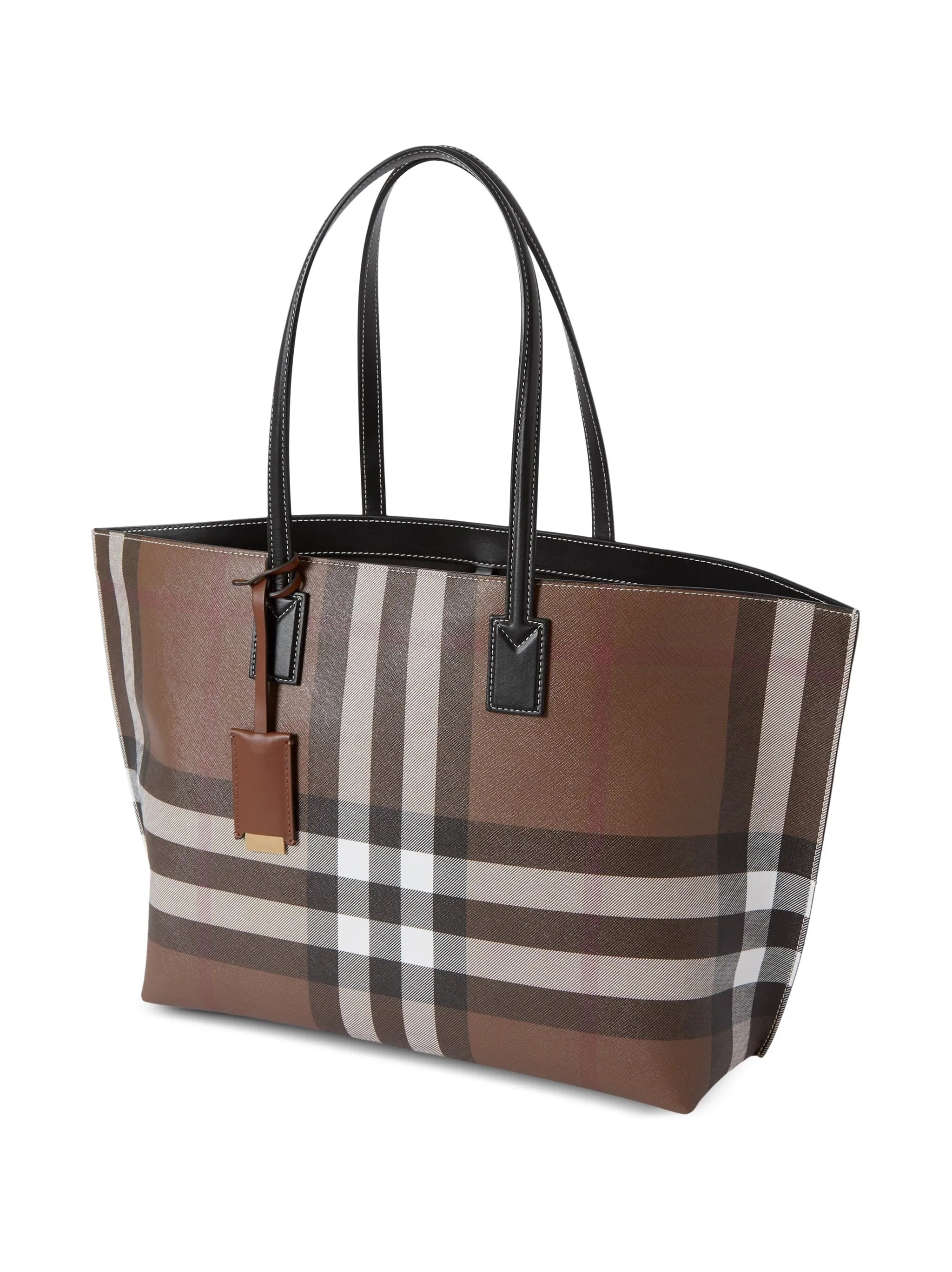 medium check tote bag