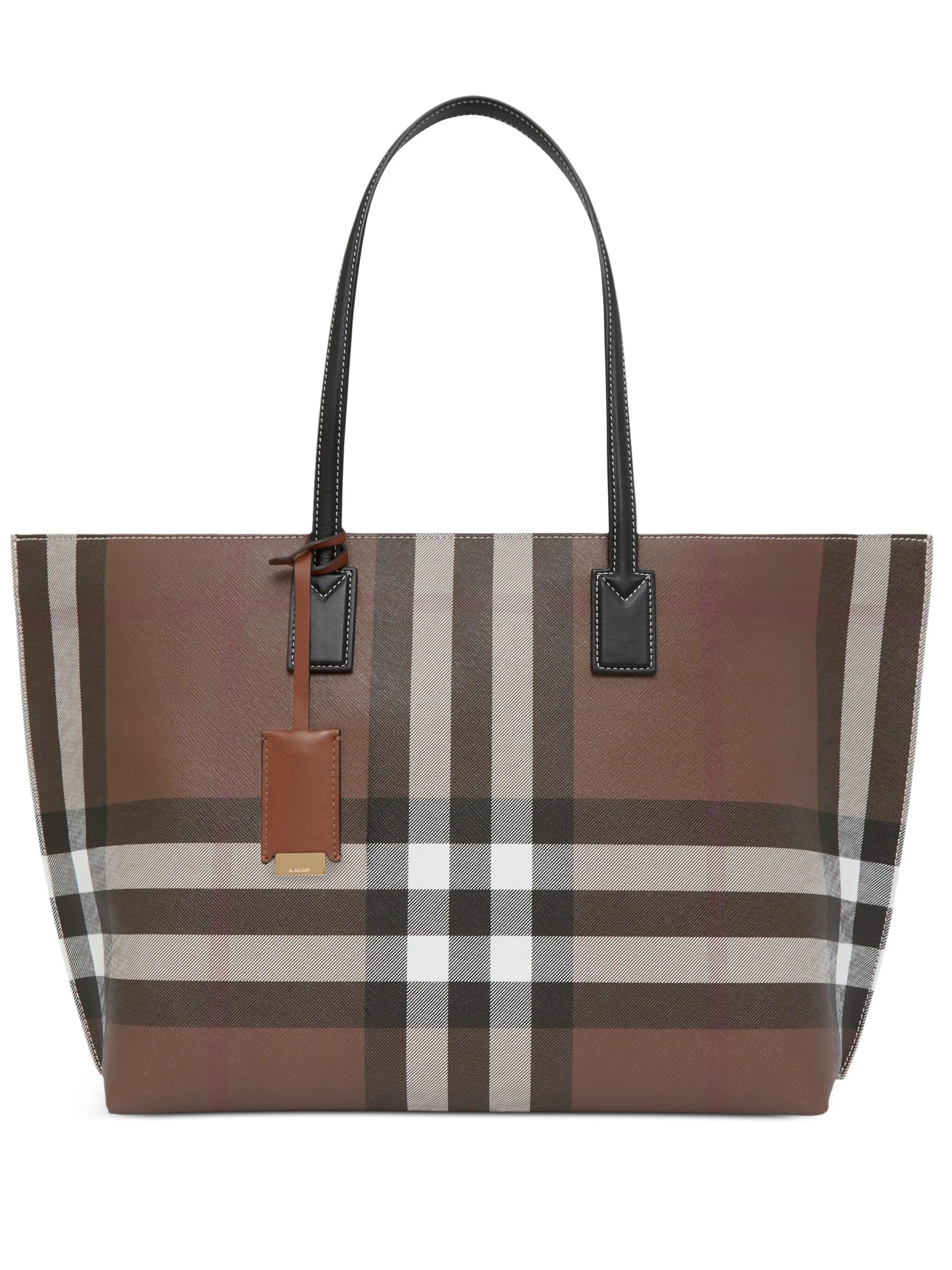 medium check tote bag
