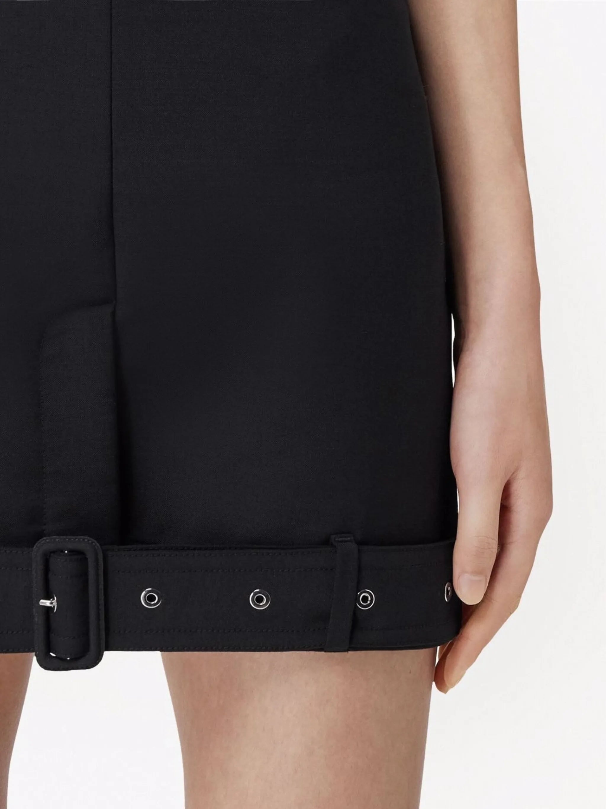 reconstructed high-waisted mini skirt