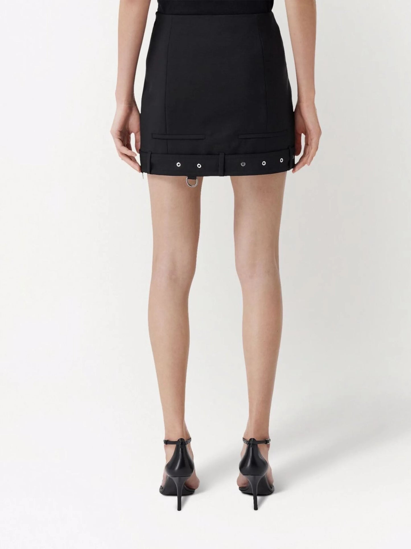 reconstructed high-waisted mini skirt