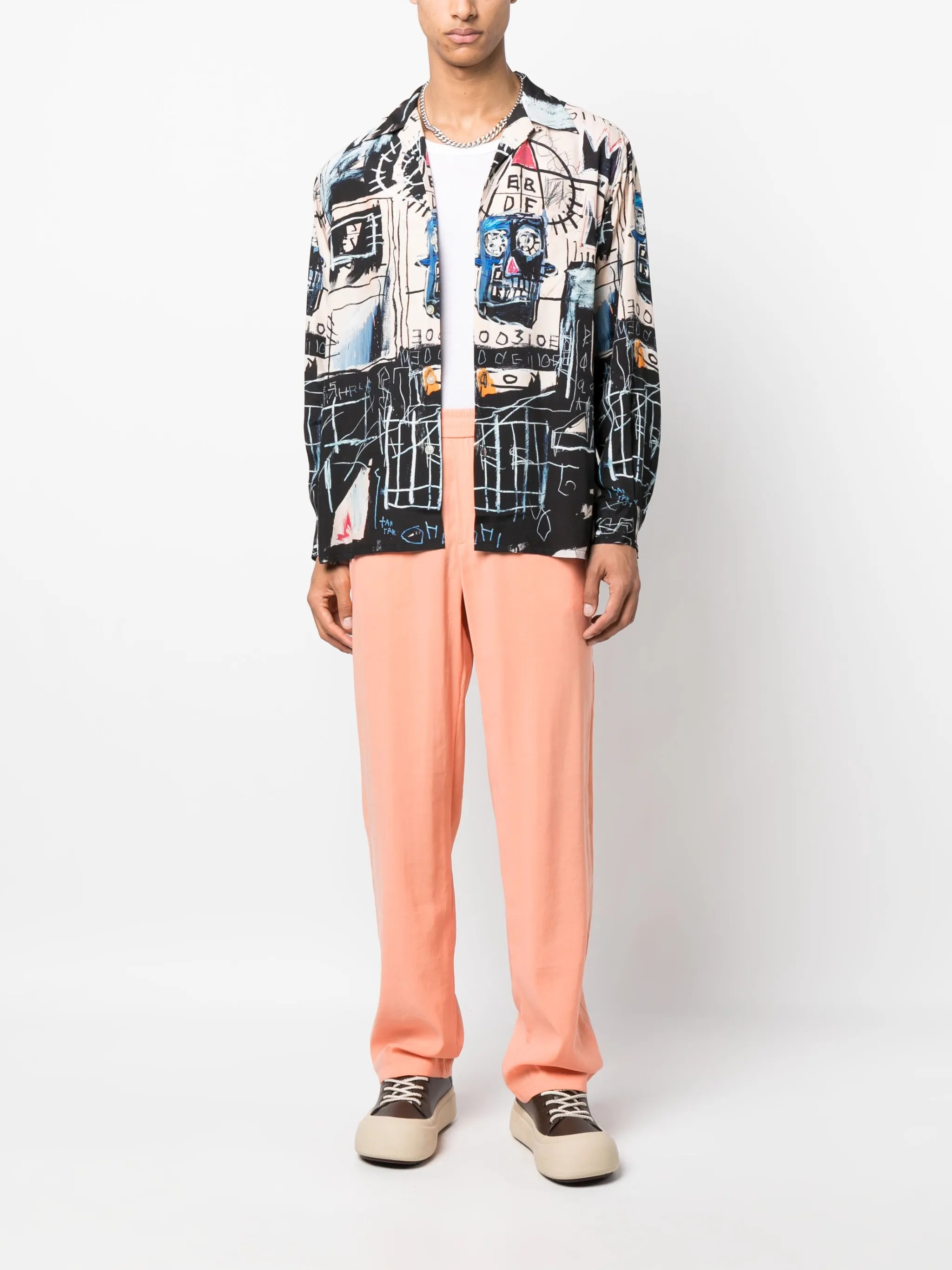 graphic-print long-sleeve shirt