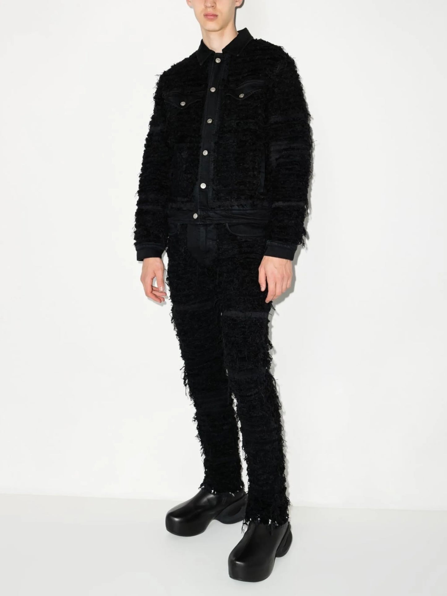 x Blackmeans distressed denim jacket