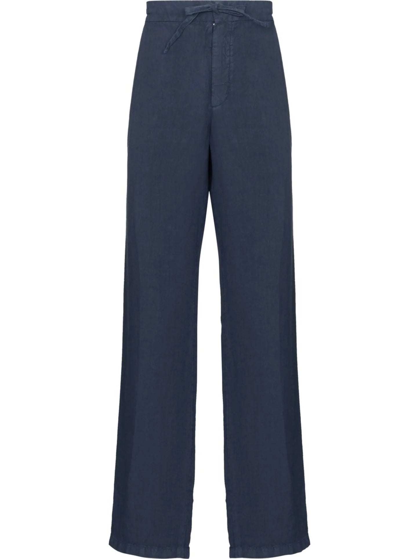 drawstring-waist linen trousers