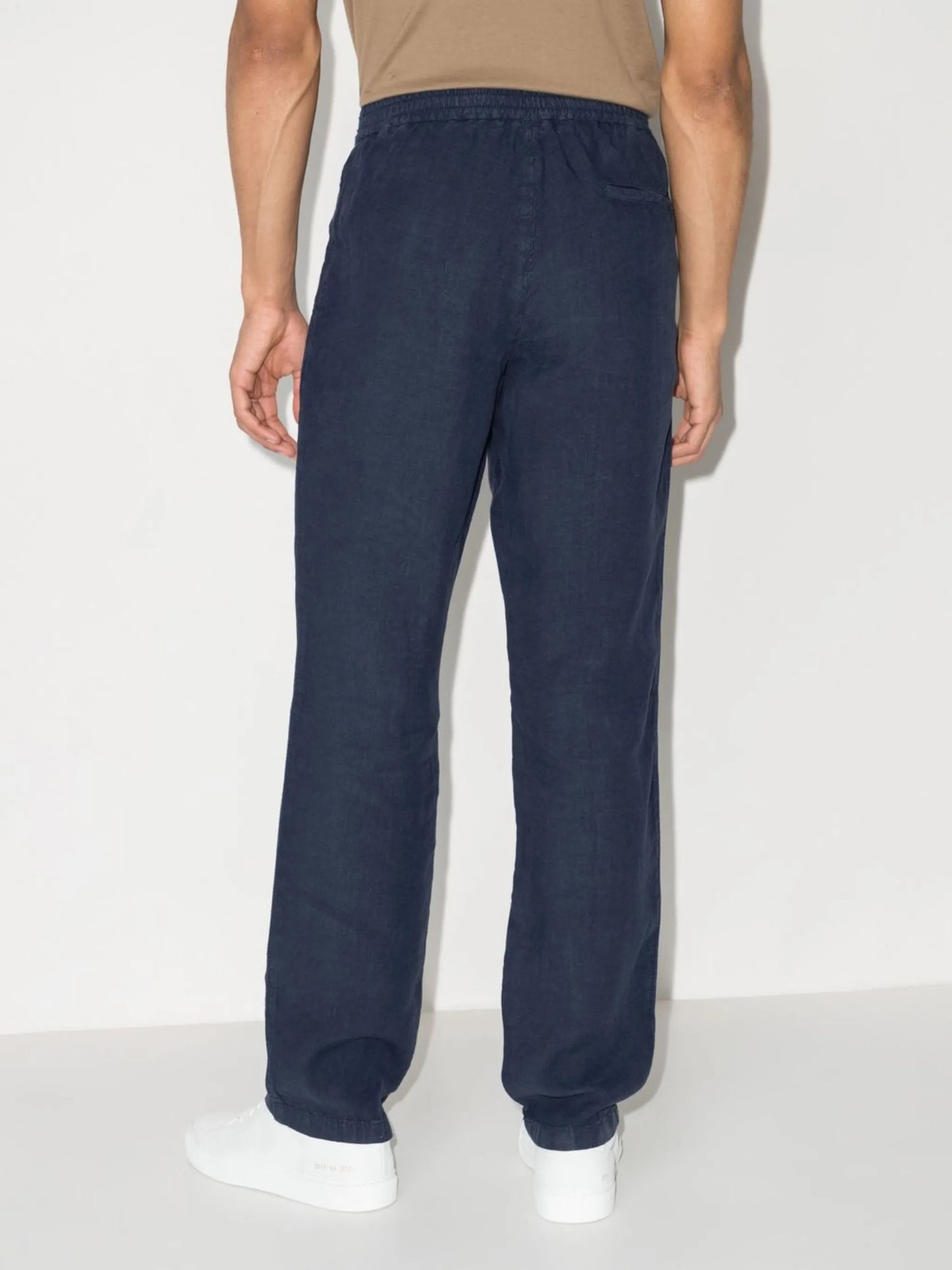 drawstring-waist linen trousers