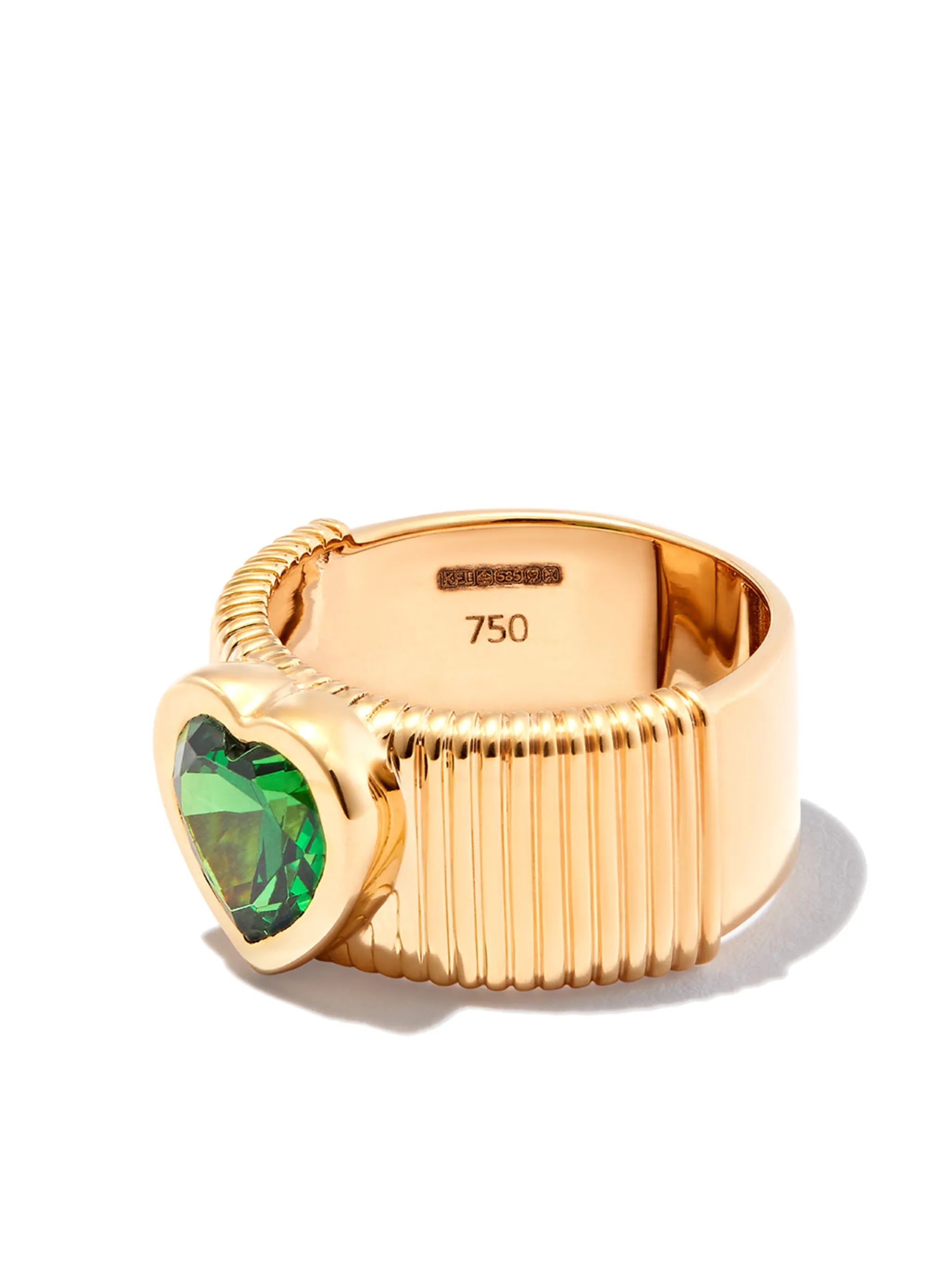 18kt yellow gold Chunky Heart quartz ring
