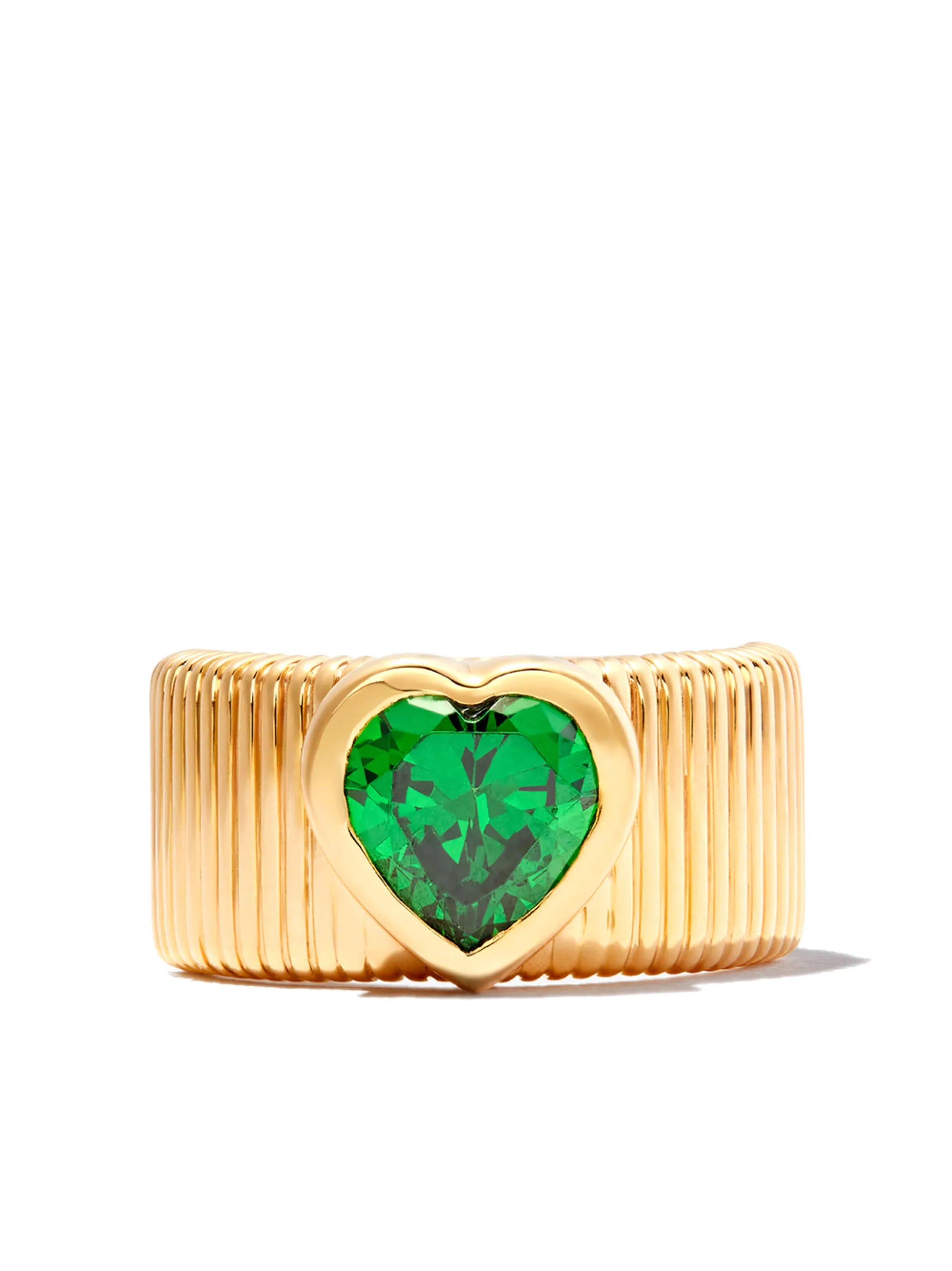 18kt yellow gold Chunky Heart quartz ring
