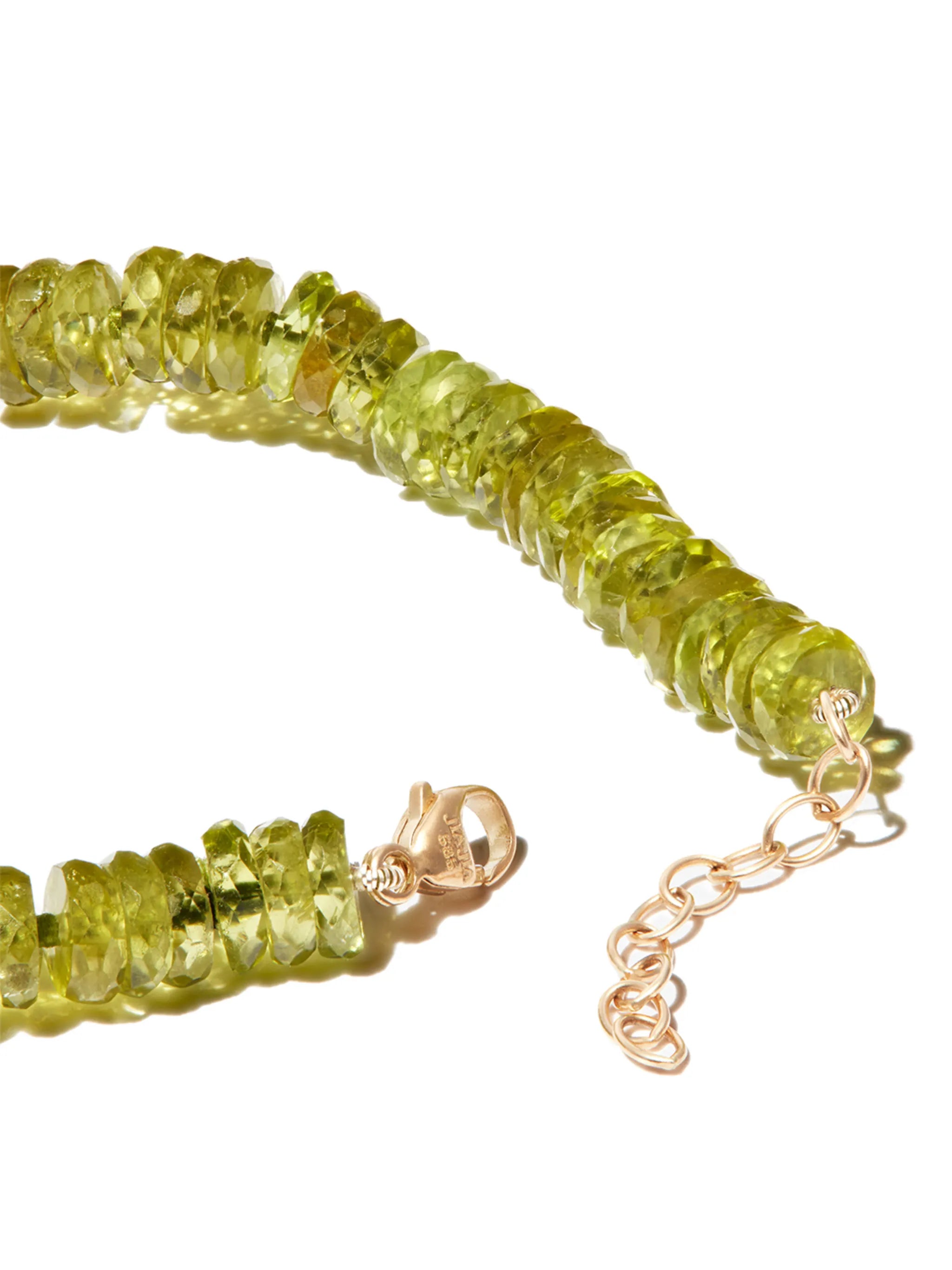 14kt yellow gold peridot bracelet