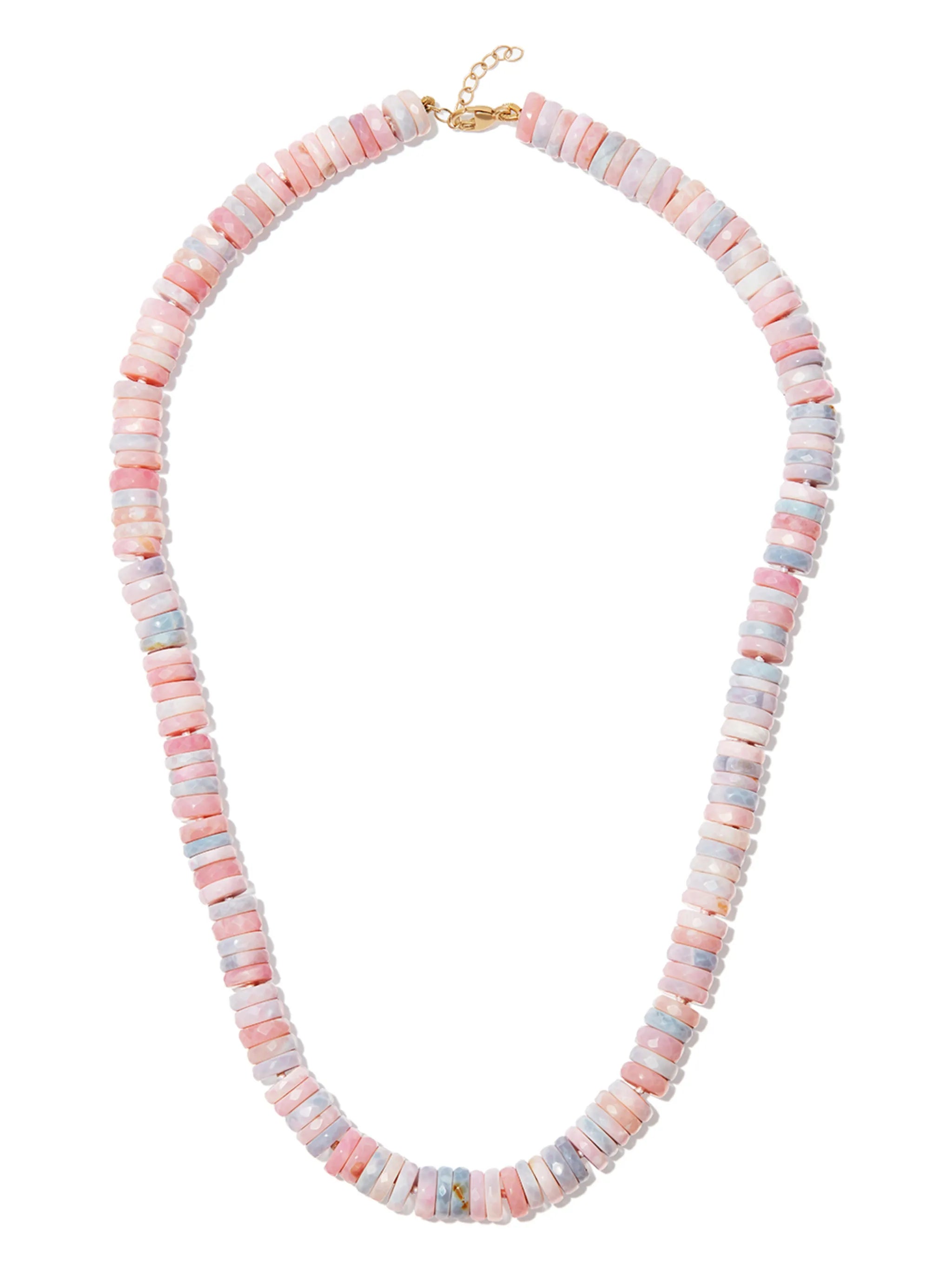 14kt yellow gold opal beaded necklace